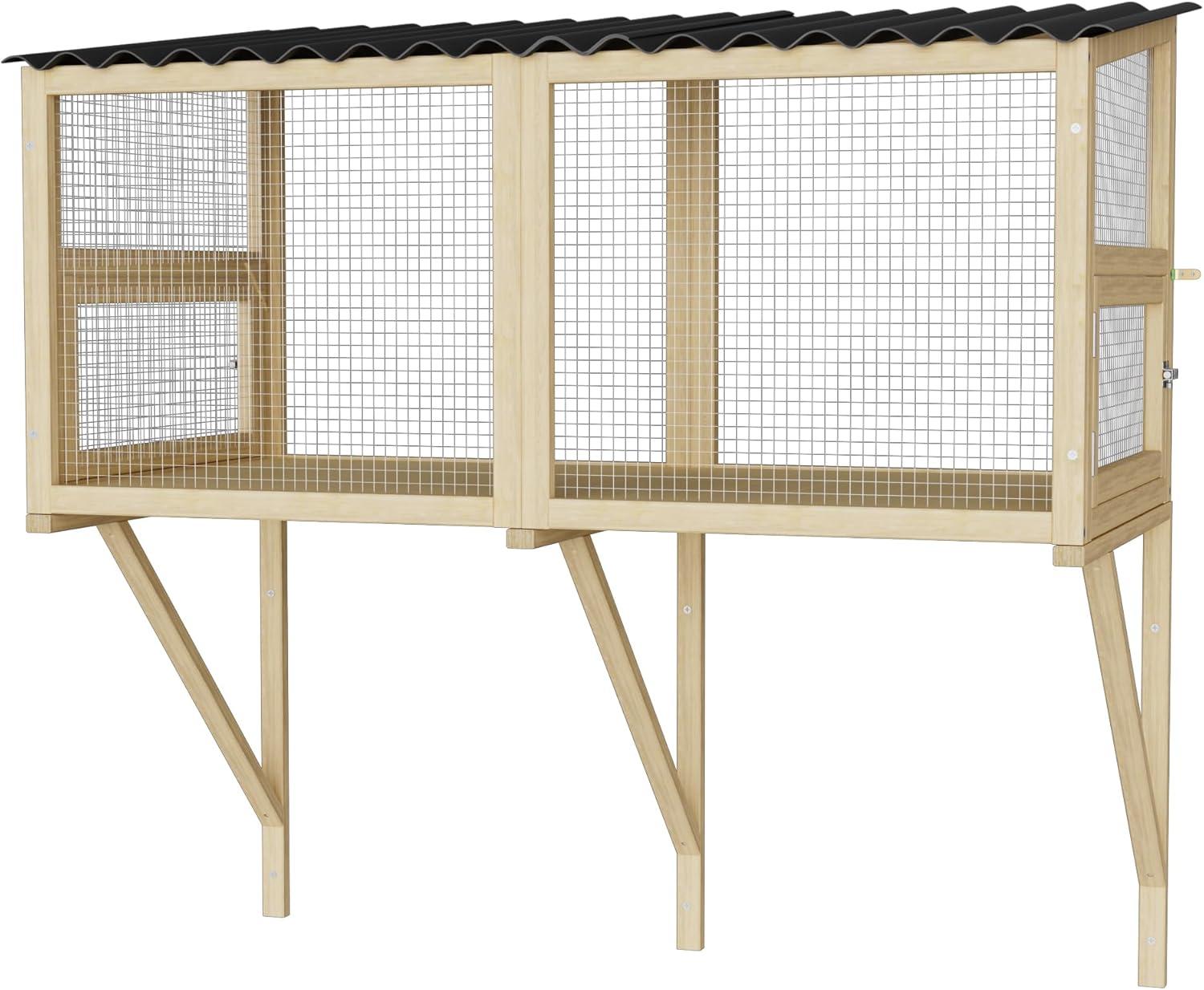 Tucker Murphy Pet™ Cat Catio,Cat Window Perch for Large Indoor Cats - Expandable Wooden Cat Window Box Enclosure for Multi Cats,