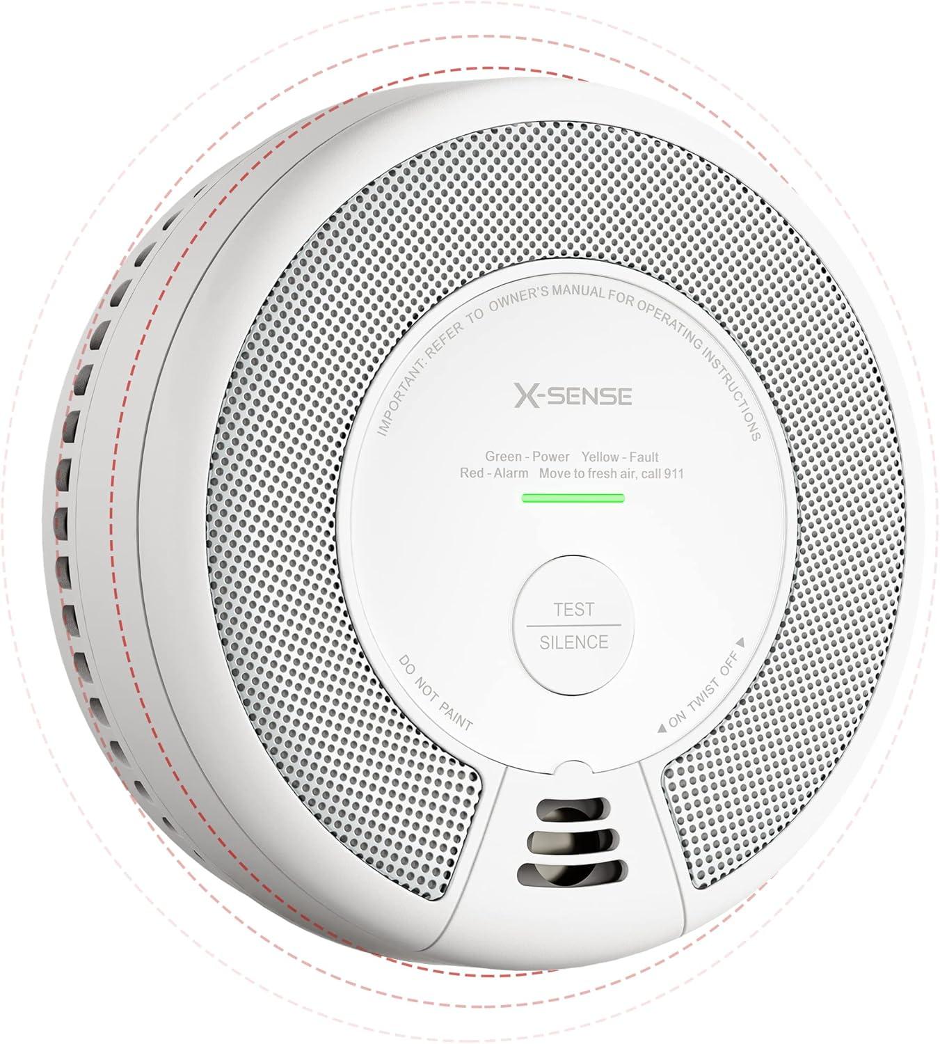 X-Sense Wireless Interconnected Combination Smoke and Carbon Monoxide Detector, 10-Year Battery Powered Fire and CO Alarm, SC06-W, Pack of 1