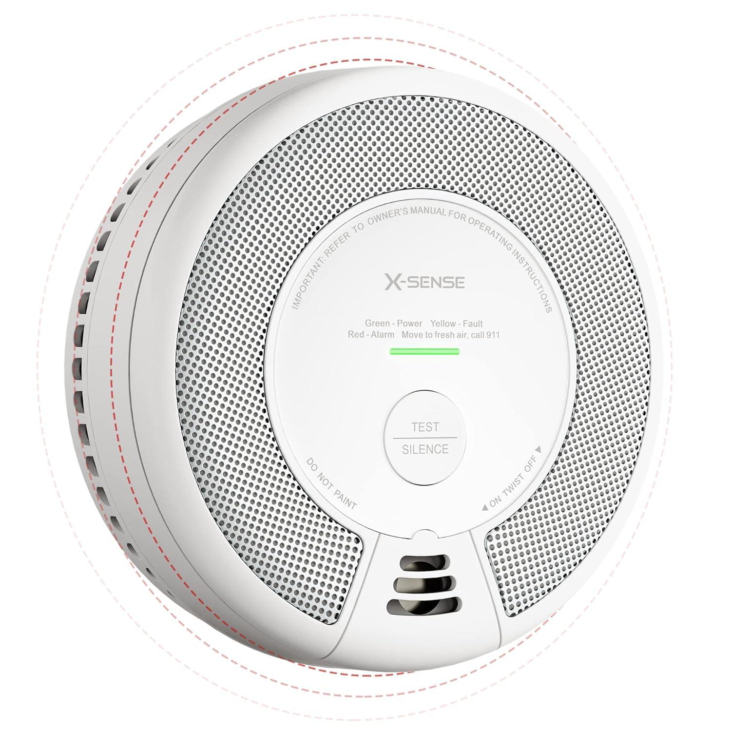 X-Sense Wireless Interconnected Combination Smoke and Carbon Monoxide Detector, 10-Year Battery Powered Fire and CO Alarm, SC06-W, Pack of 1