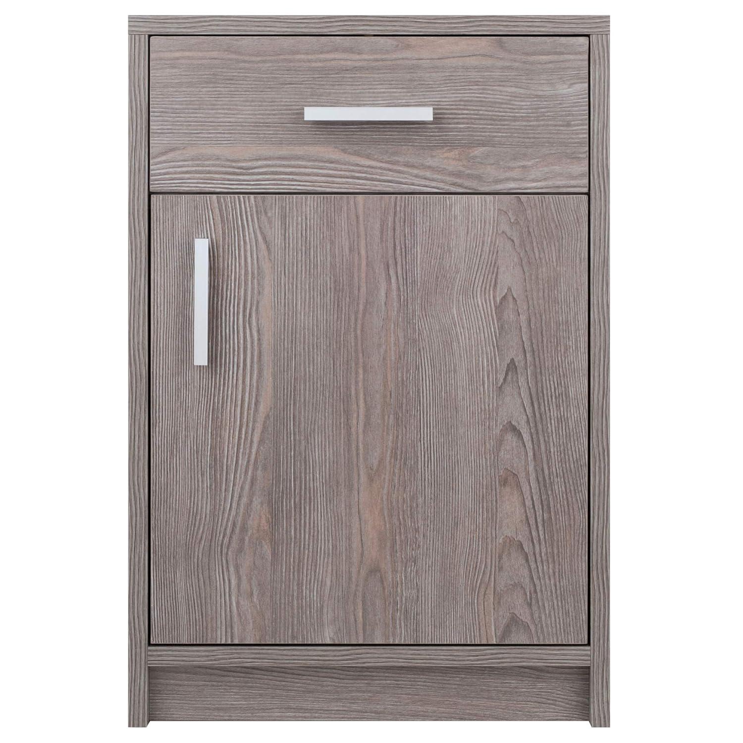Ash Gray Transitional 1-Drawer Composite Wood Accent Table