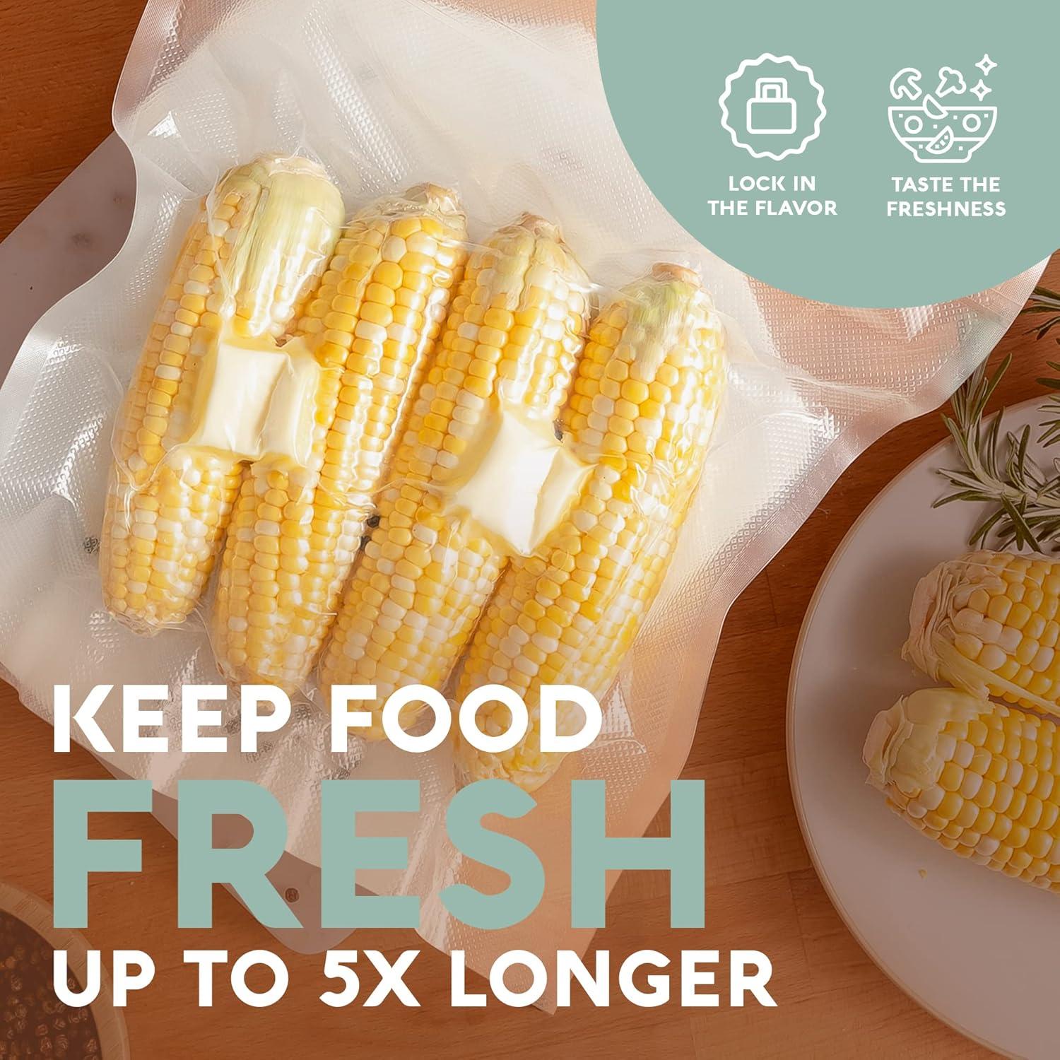 Avid Armor Vacuum Seal Bags, 11" x 25' Food Saver Bags for Sealer, Clear, 4 Rolls