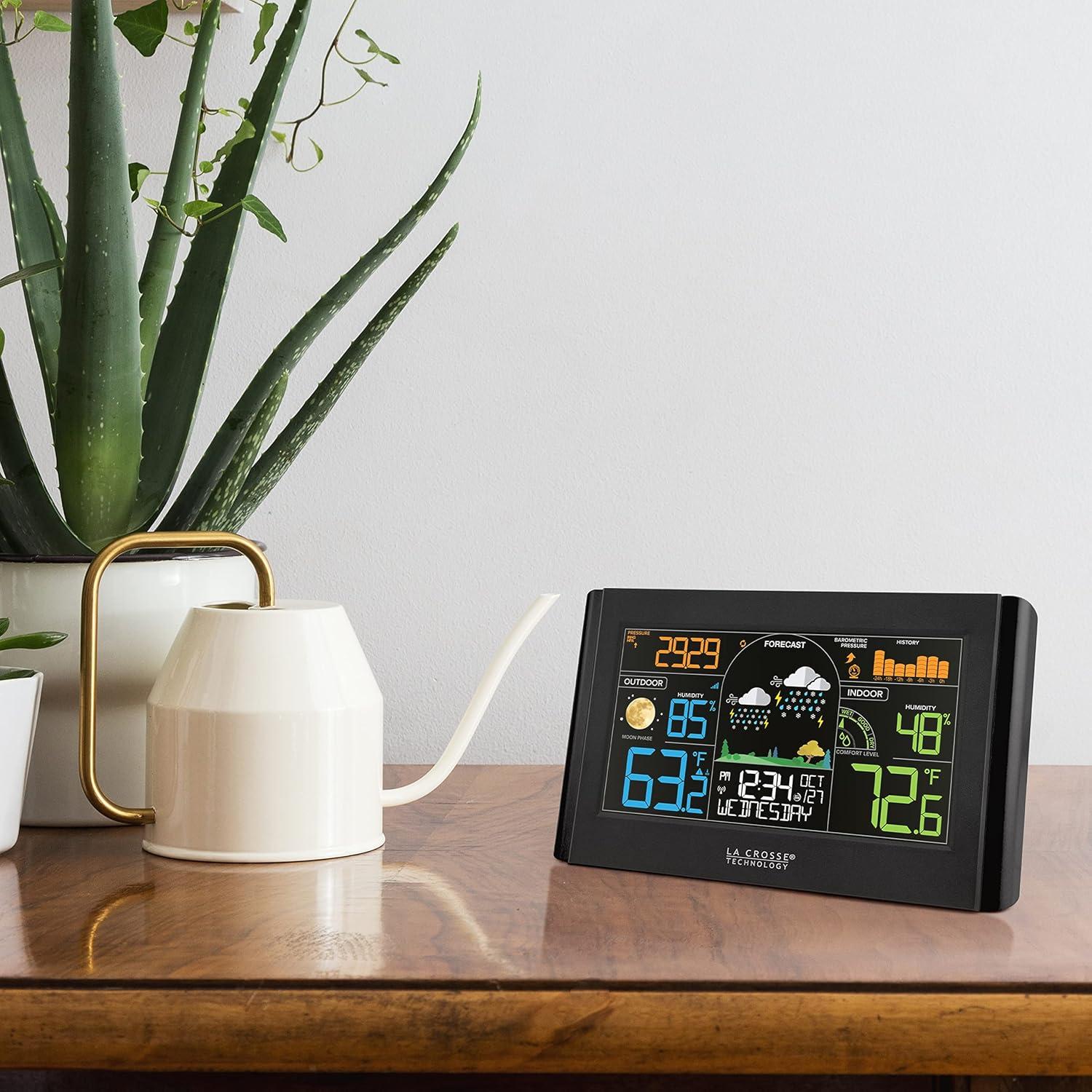 Black Wireless Color Weather Station with Humidity Sensor