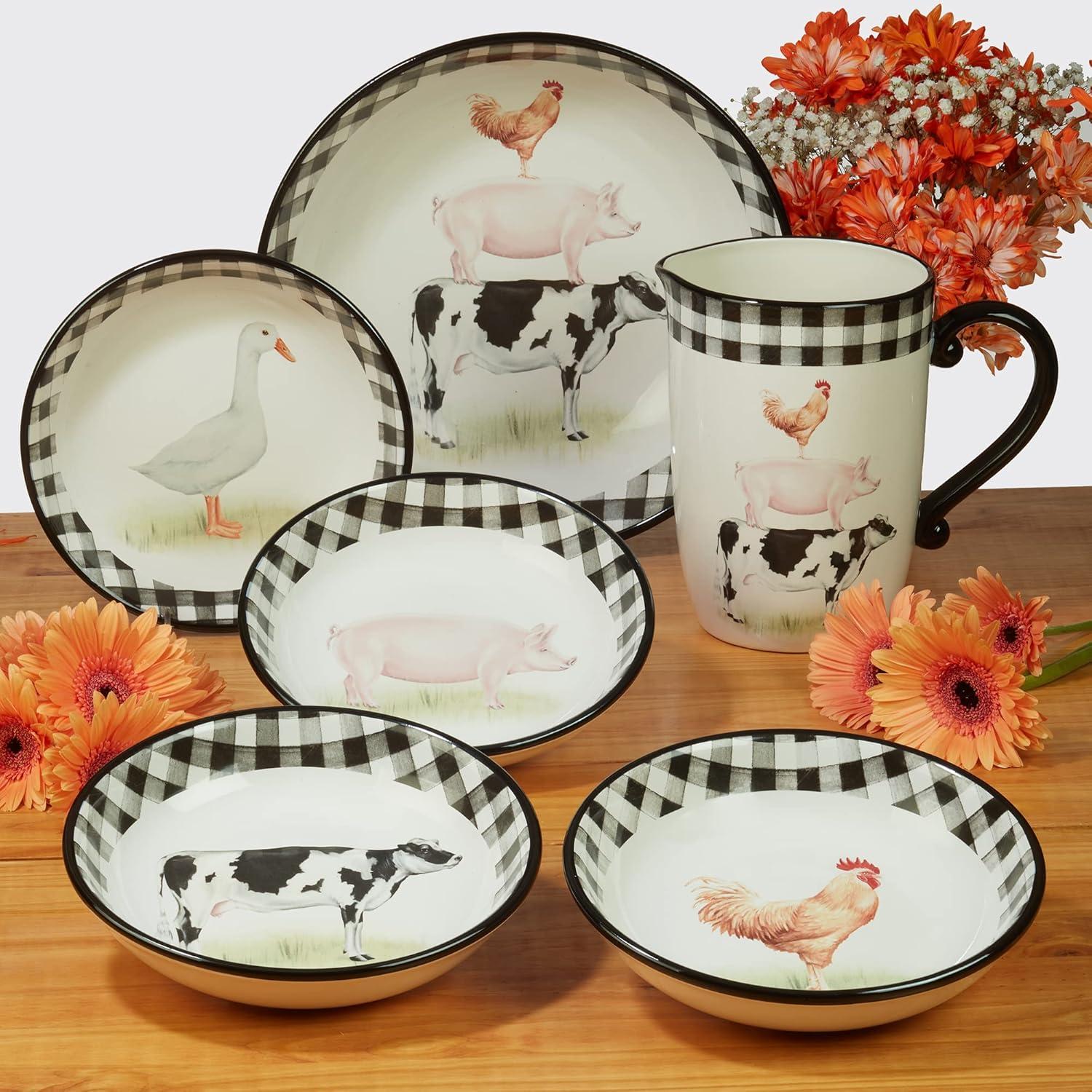 Certified International On The Farm Set Of 4  Dinner Plate