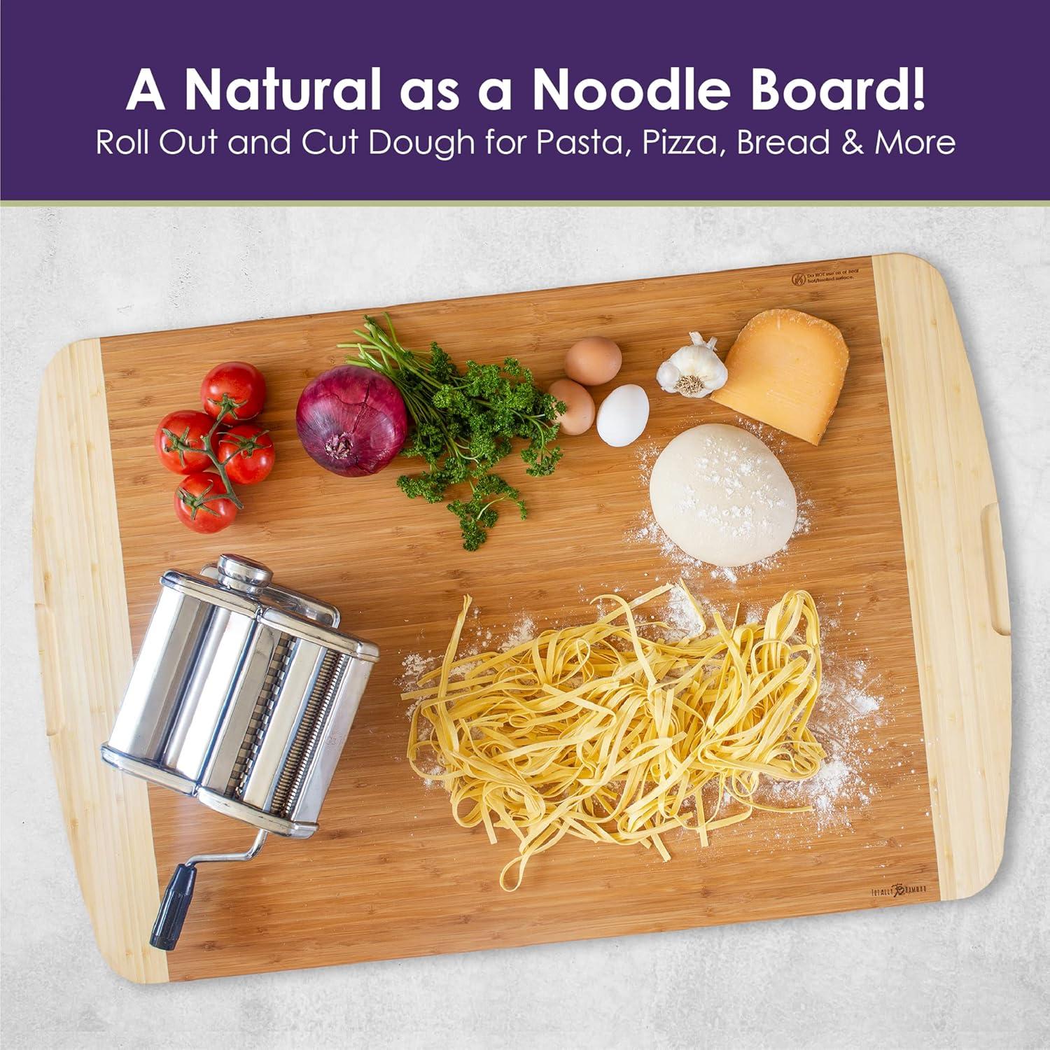 Totally Bamboo 36" x 24" Bamboo Wood XXL Cutting Board, Stove Top Cover or Over the Sink Chopping Block, Noodle Board and Giant Charcuterie Serving Tray