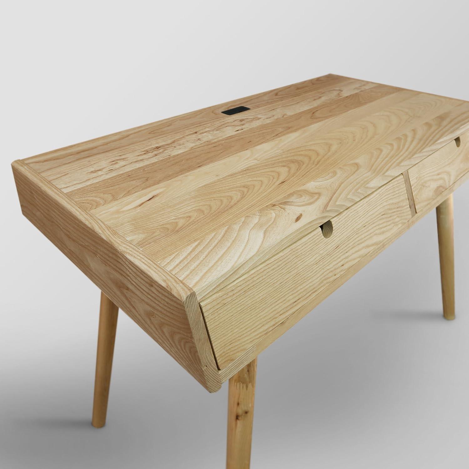 Freedom Desk with USB Ports Made of Solid American Oak