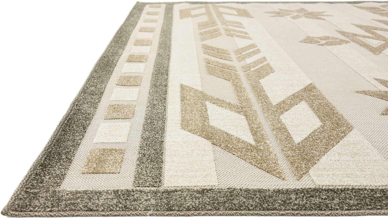 Unique Loom 7' 0 x 10' 0 Beige Outdoor Modern Albuquerque Area Rug