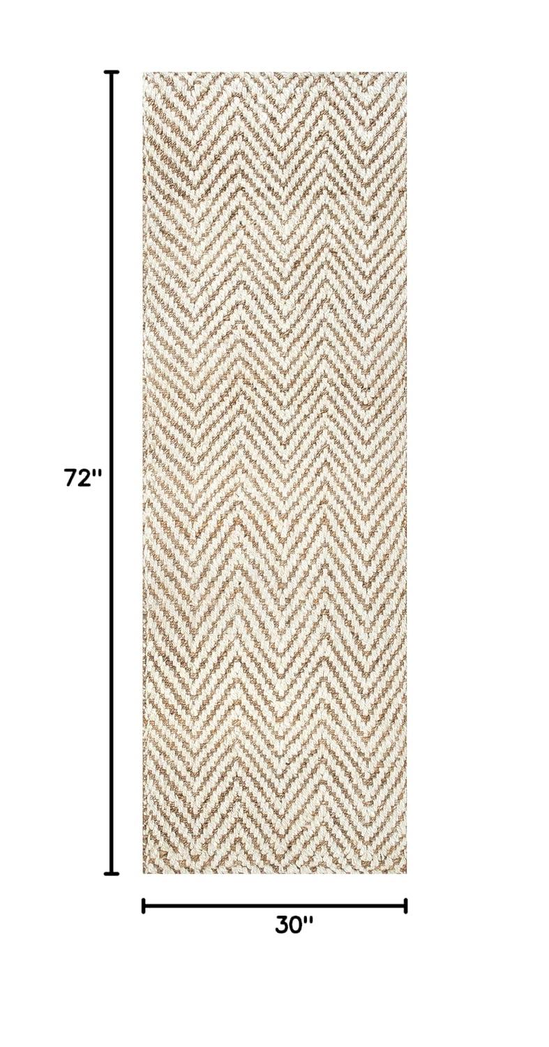 nuLOOM Vania Chevron Jute Area Rug, 2' 6" x 6', Off White