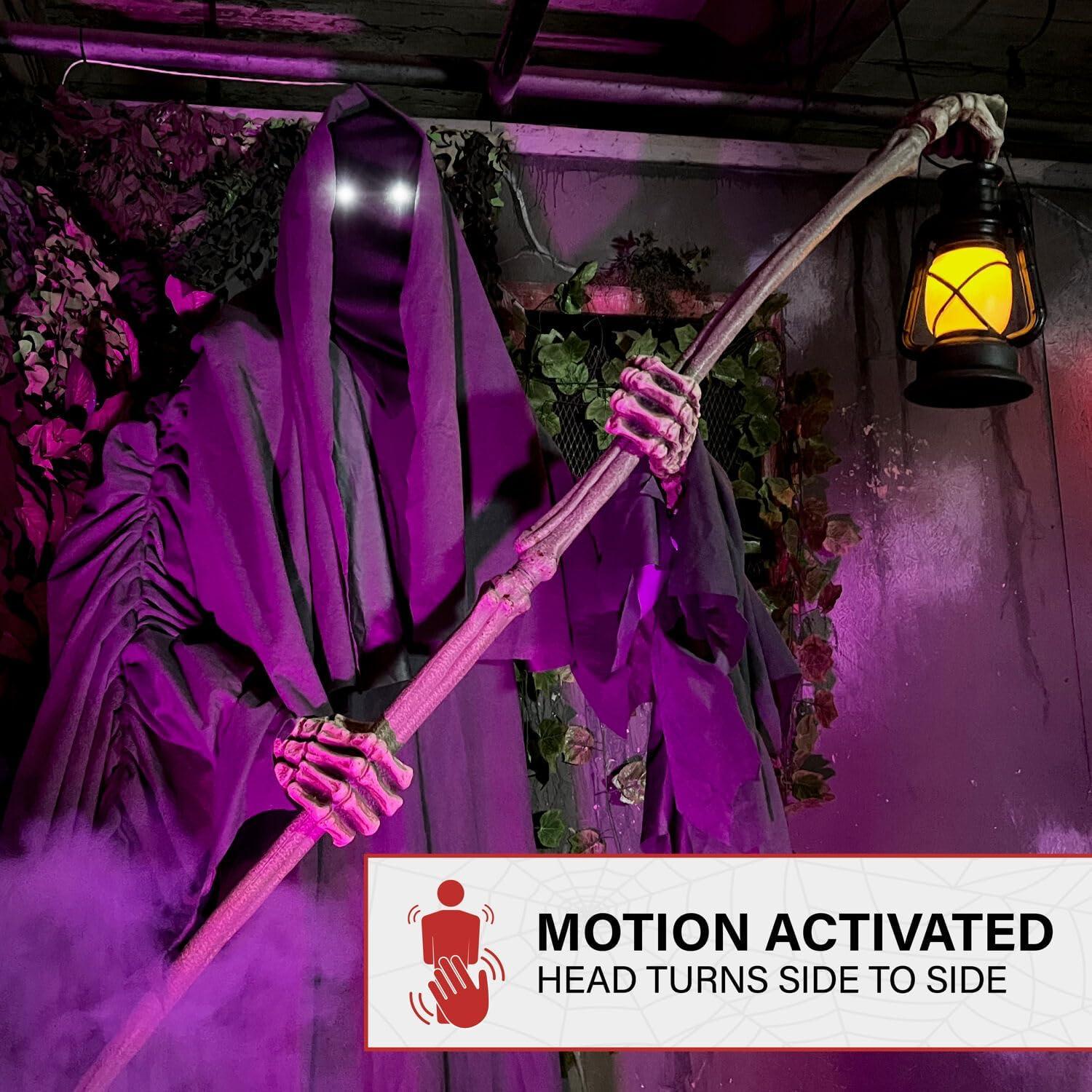 Haunted Hill Farm 6-Ft. Tall Motion-Activated Ghostly Guide Premium Talking Halloween Animatronic & Reviews | Wayfair
