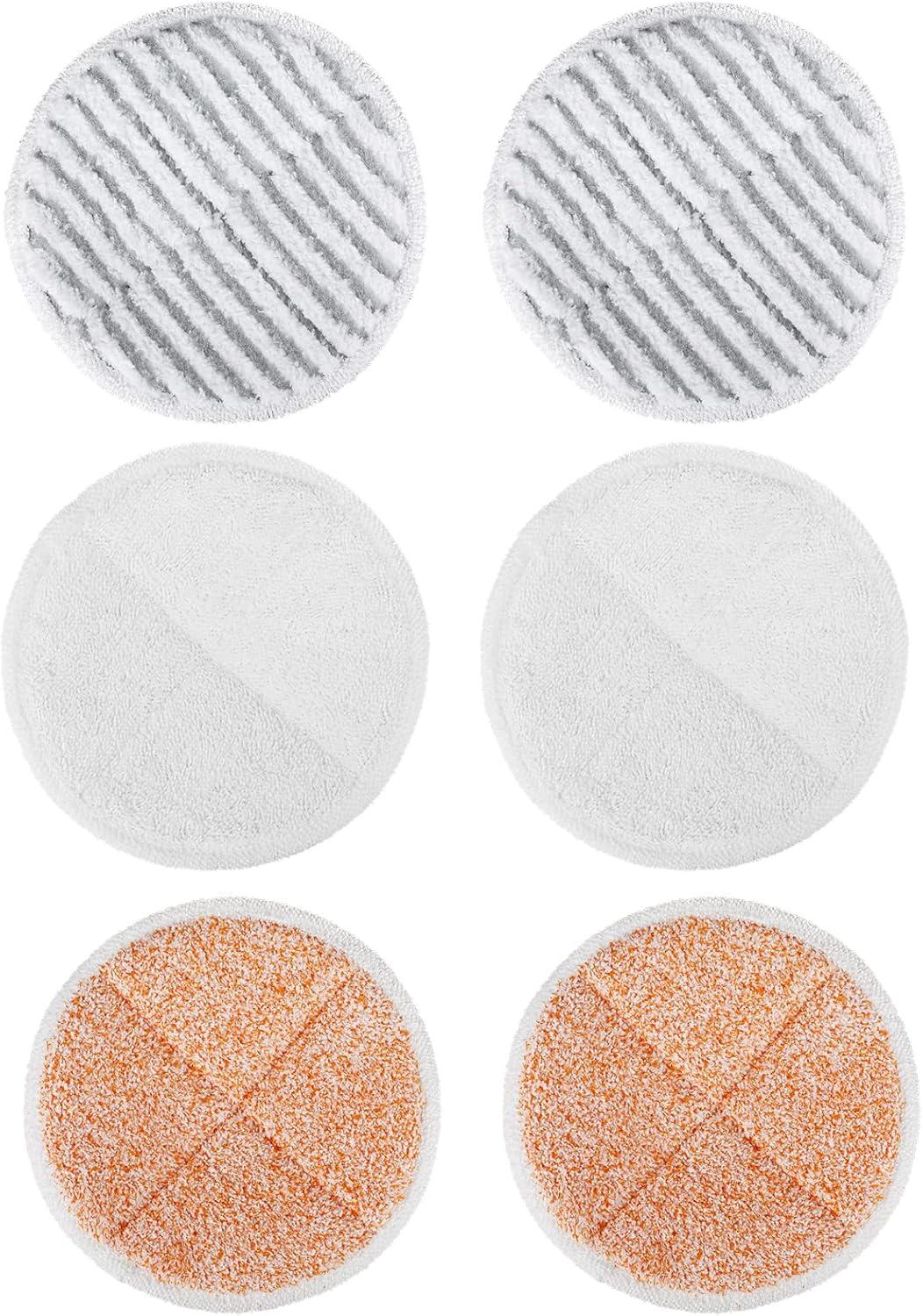 6 Pack 2124 2037 2039A 20399 20391 Steam Mop Pads Replacement Compatible with Bissell Spinwave Hard Mop Cleaner