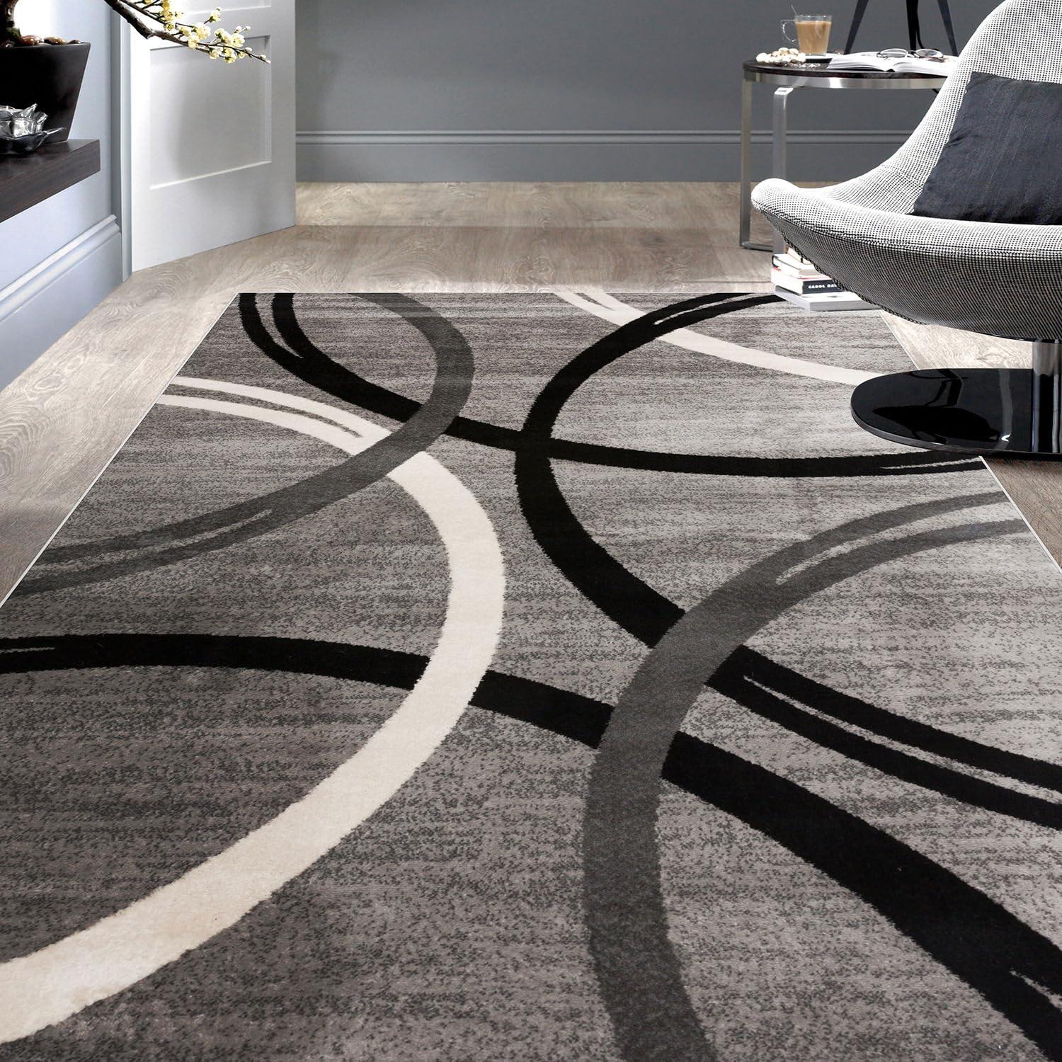 World Rug Gallery Contemporary Abstract Circles Design Area Rug