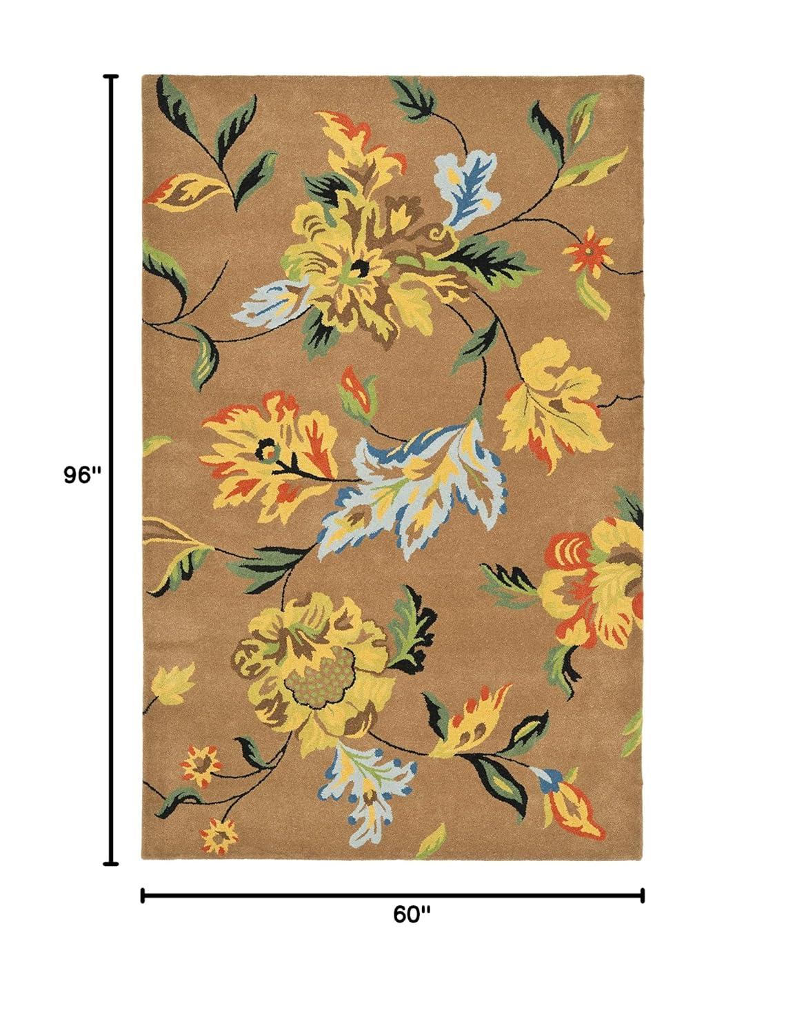 SAFAVIEH Soho Colin Floral Wool Area Rug, Brown/Multi, 5' x 8'