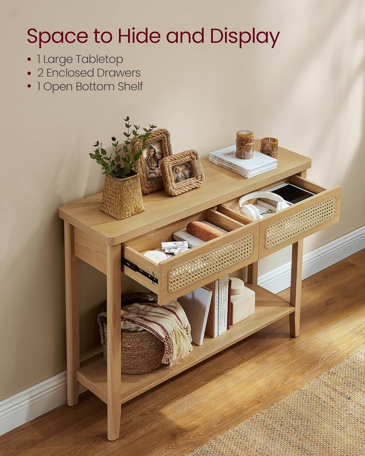 VASAGLE Console Table, Beige ULNT016Y57