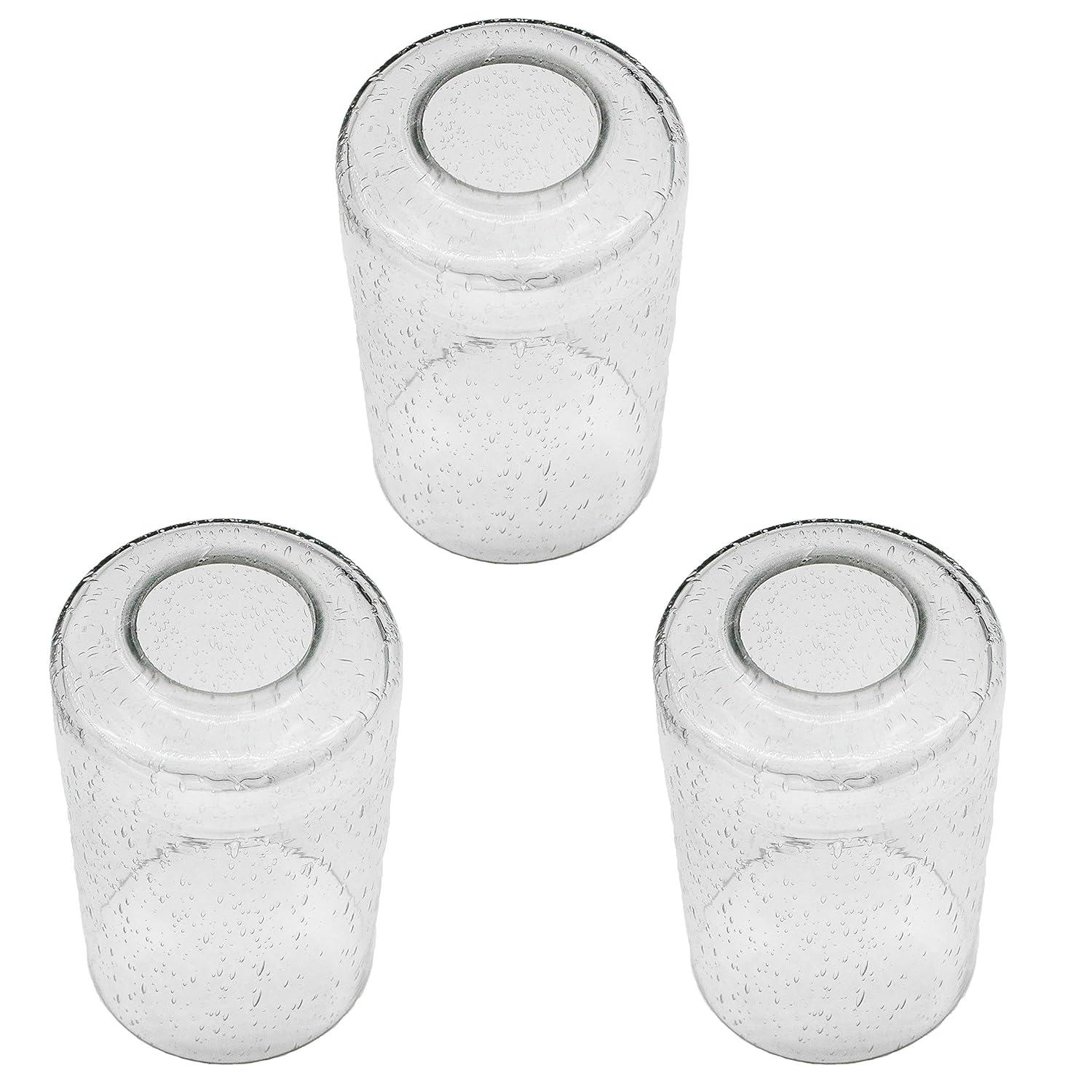Bubble Seeded Glass Lamp Shade, LEDupdates 3 Packs Clear Cylinder for Light Fixture Glass Replacement