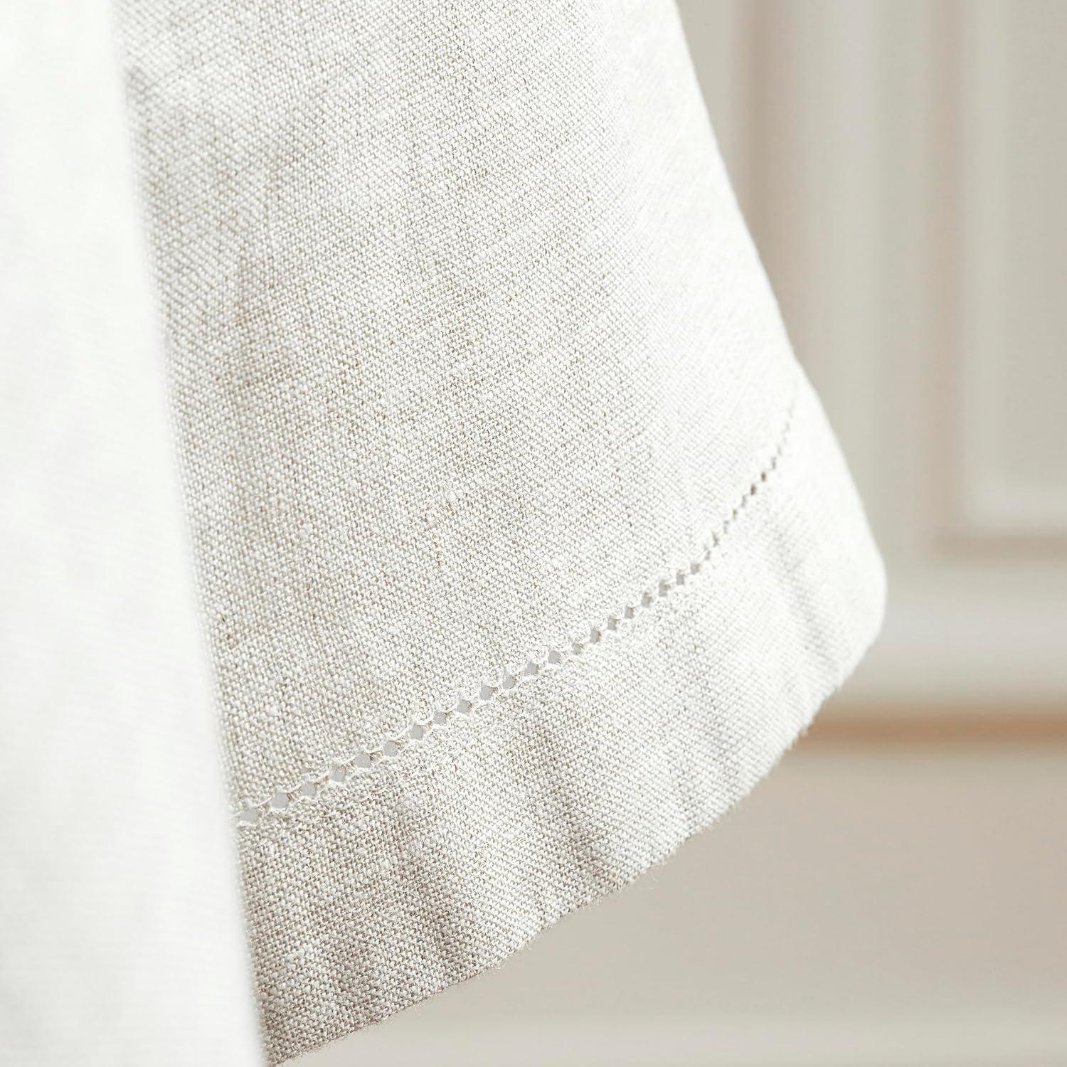 Sonoma Hemstitch - 100% Pure Linen Round Tablecloth (Prewashed)