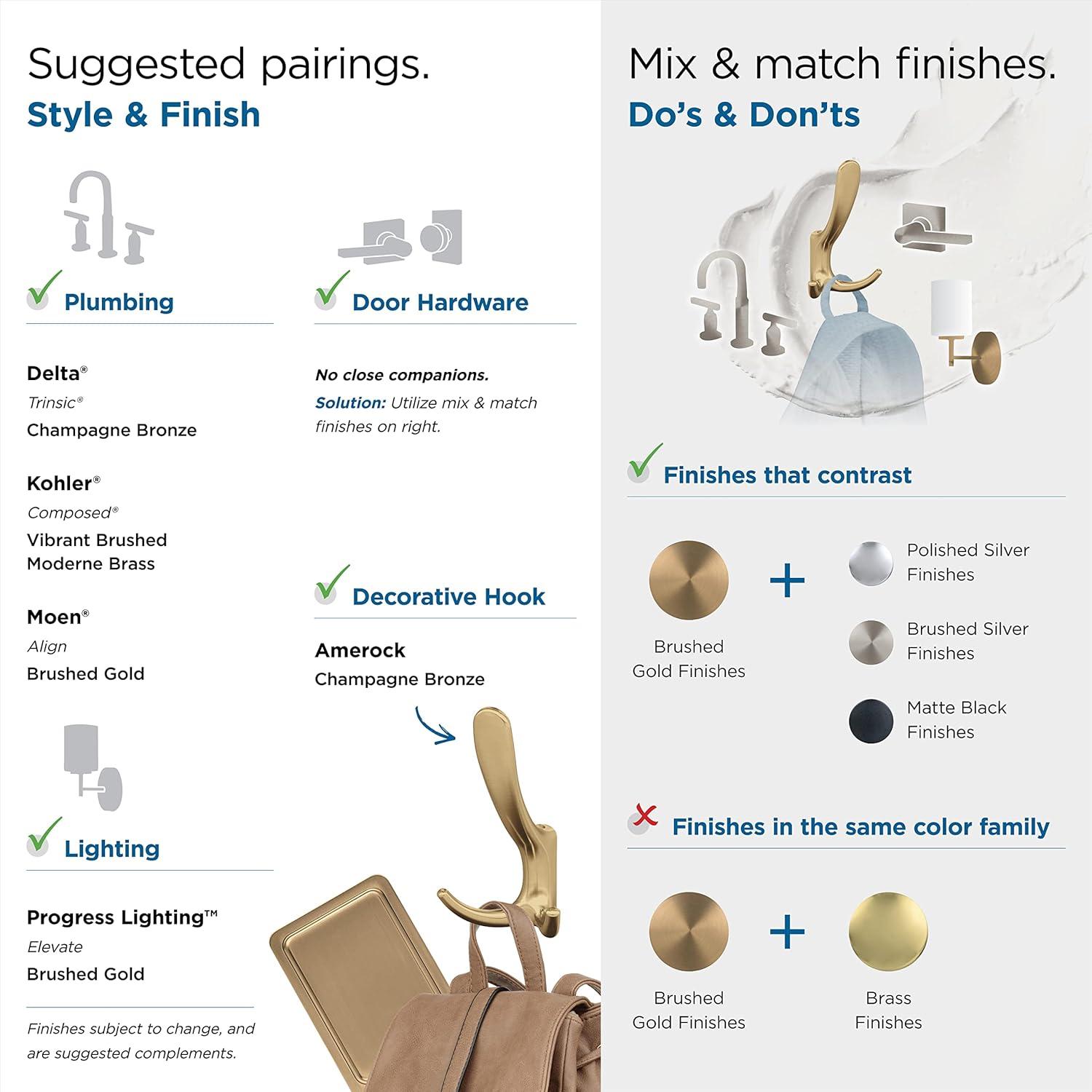 Finesse Transitional Triple Prong Decorative Wall Hook