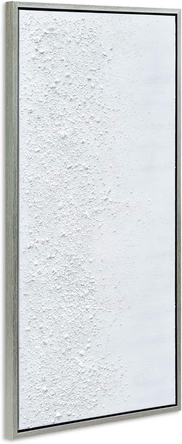 Empire Art Direct White Snow B Textured Metallic Hand Painted Wall Art, 24" x 48" x 1.5", Ready to Hang