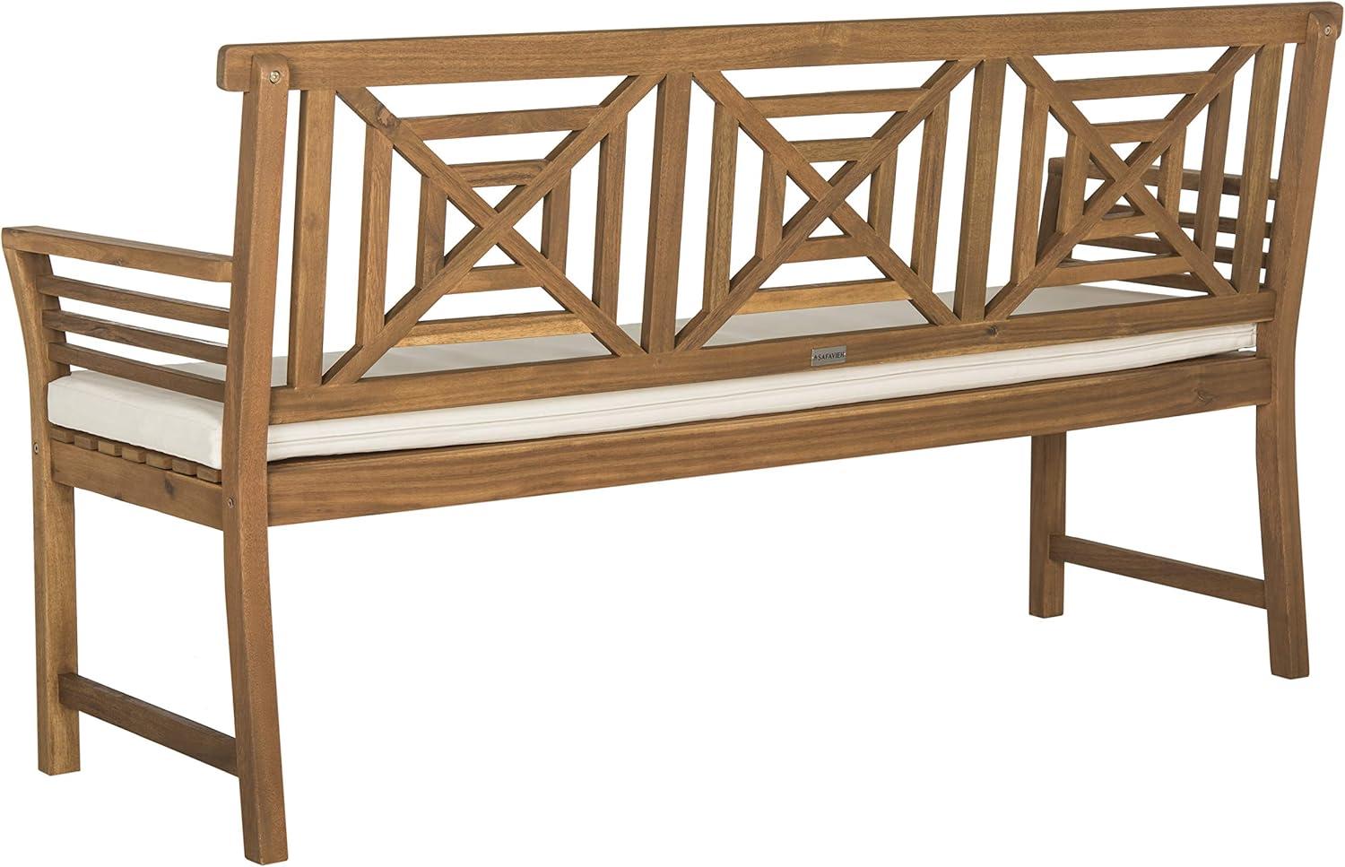 Del Mar 3 Seat Bench - Outdoor - PAT6737 - Natural/Beige - Safavieh