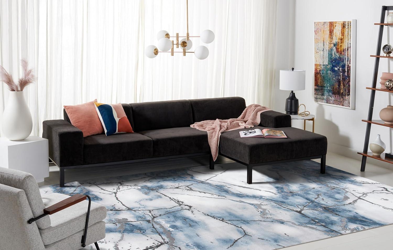 SAFAVIEH Craft Paul Abstract Area Rug, Grey/Gold, 12' x 18'