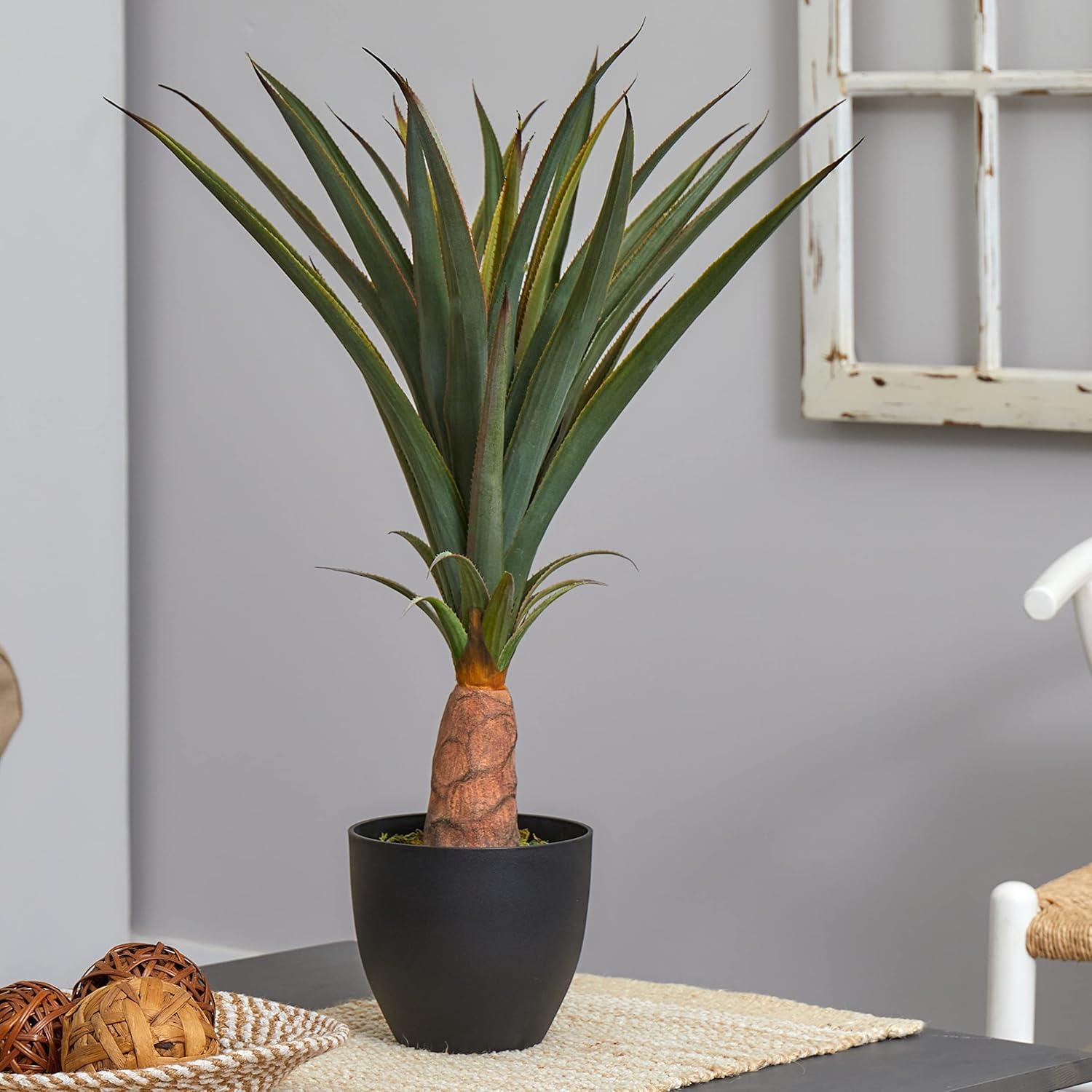 Nearly Natural 30" Plastic Agave Artificial Plant, Green