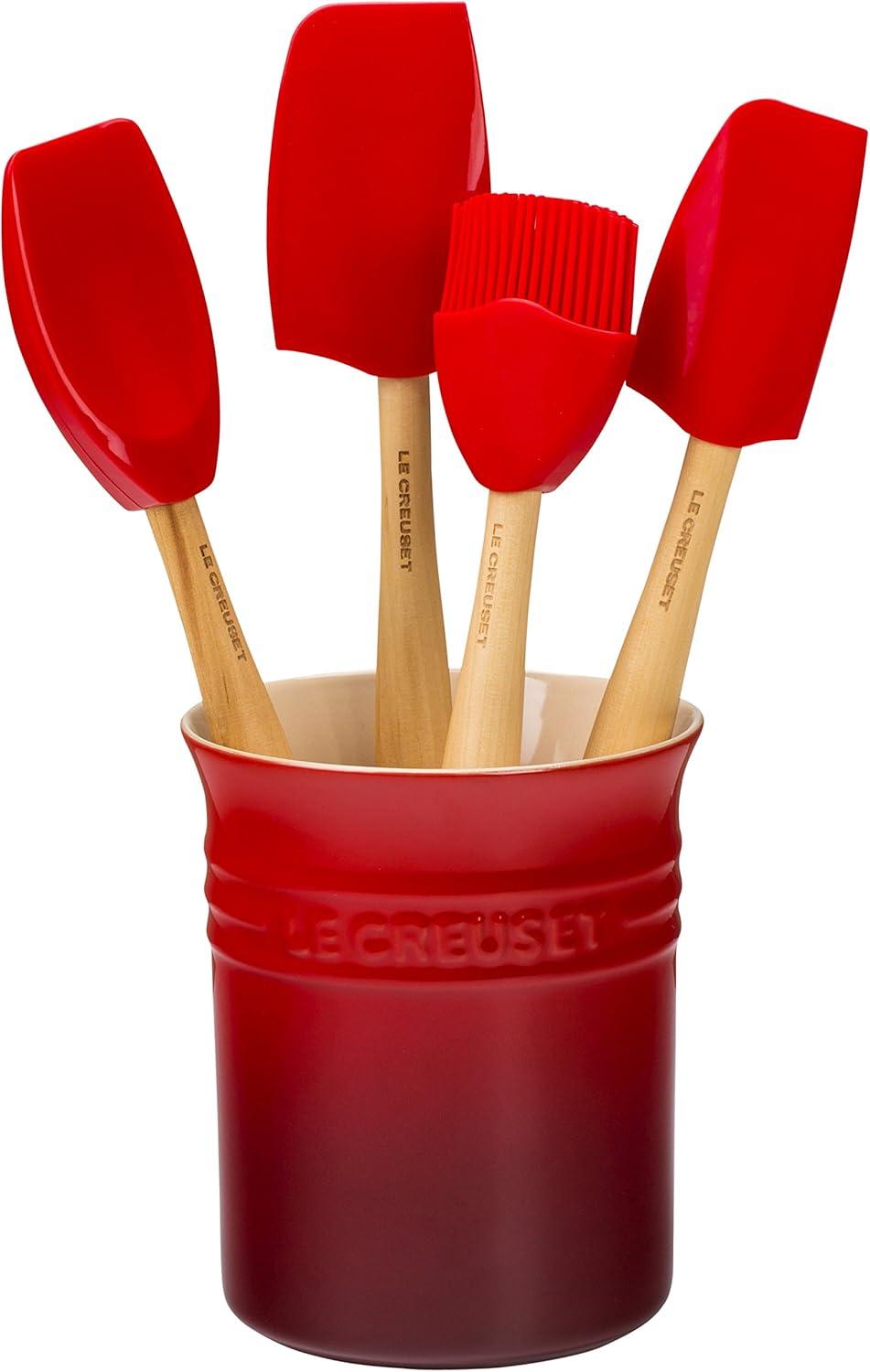 Le Creuset Silicone 5 piece Utensil Set with Crock