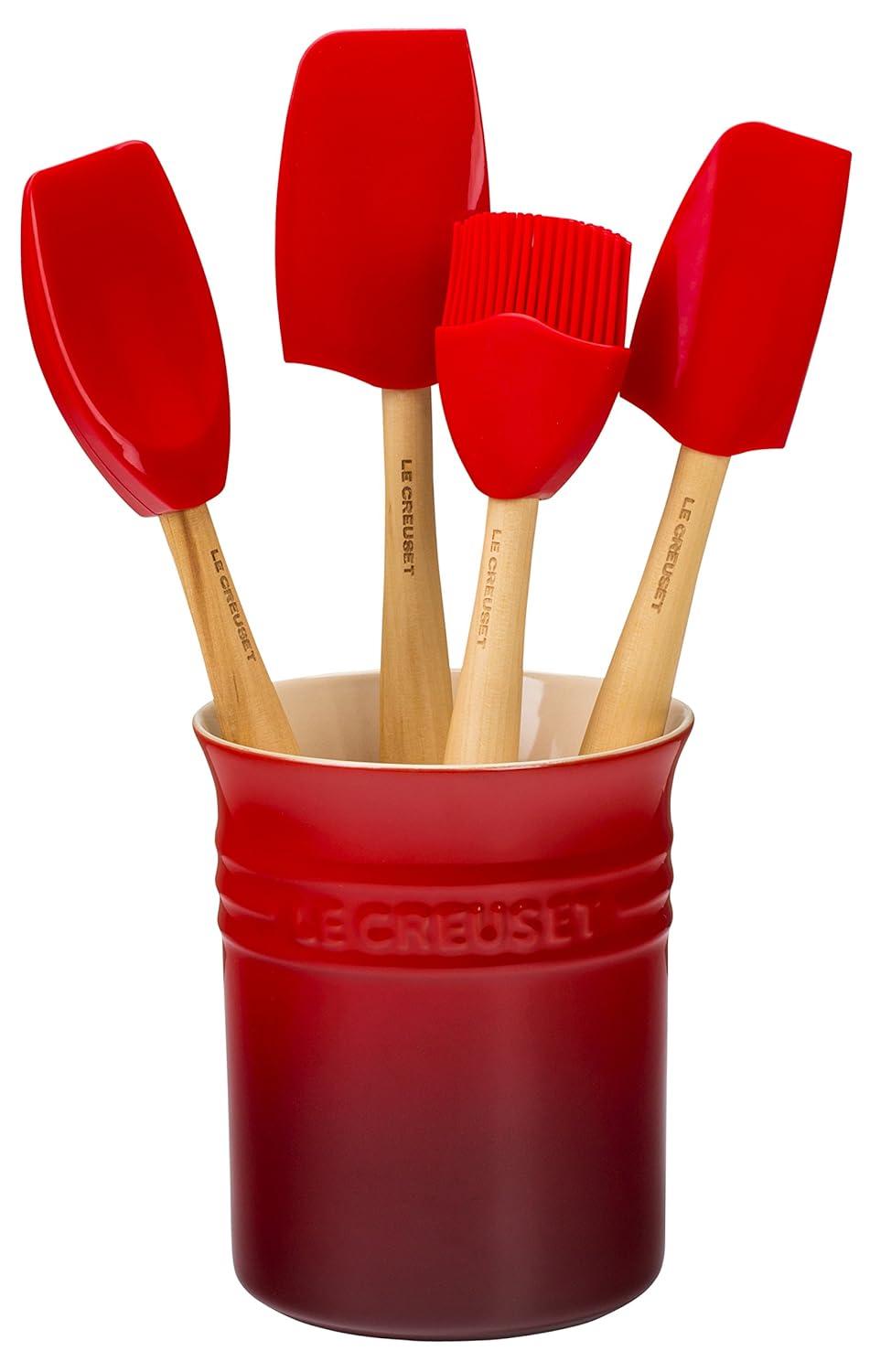 Silicone 5 piece Utensil Set with Crock