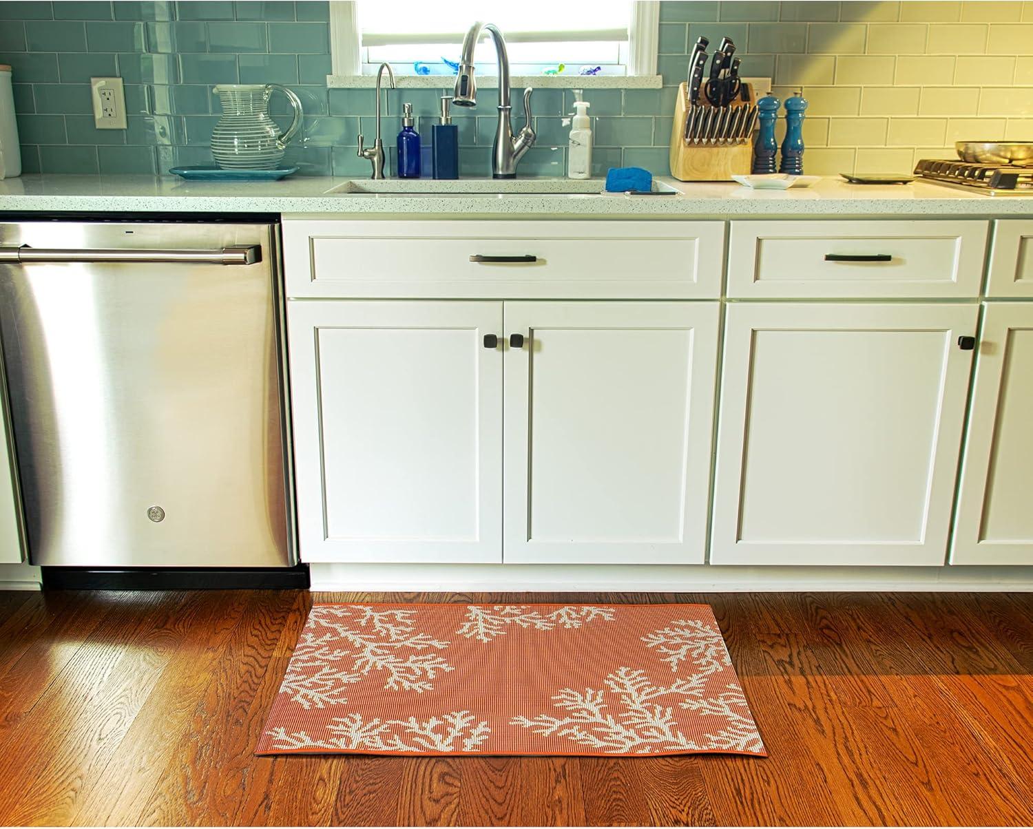 Liora Manne Esencia Coral Edge Indoor/Outdoor Mat Sunset 2' x 2'10"