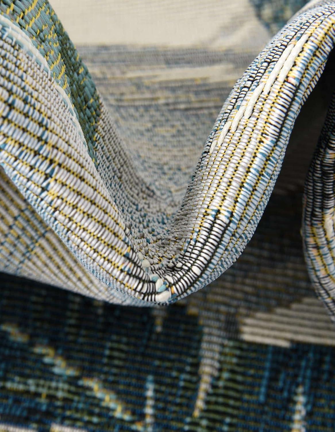 Unique Loom Outdoor Botanical Collection Area Rug - Kula (10' x 14' 1" Rectangle, Multi/ Gray)