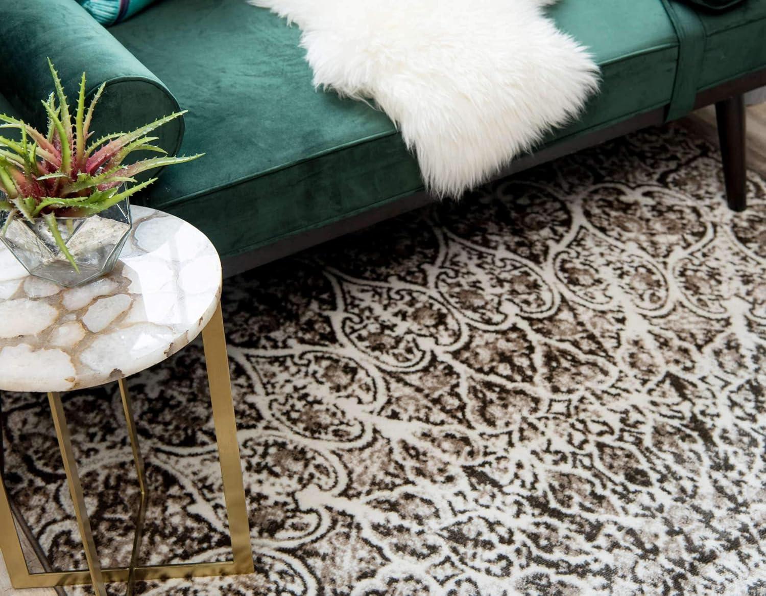 Unique Loom 4' 0 x 6' 0 Sofia Grace Brown Area Rug