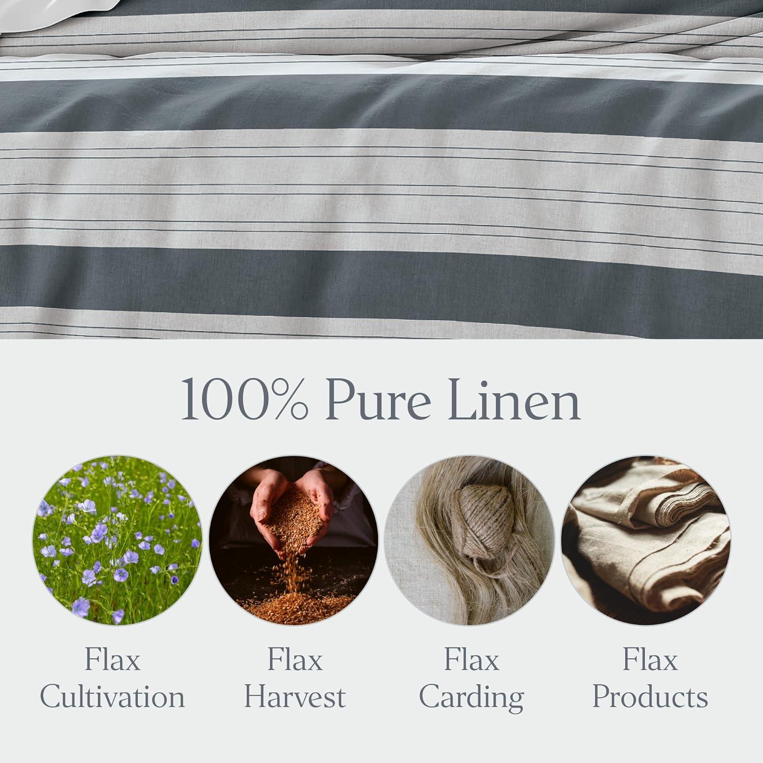 Ella Jayne Home French Linen Cotton Striped Duvet Cover Set