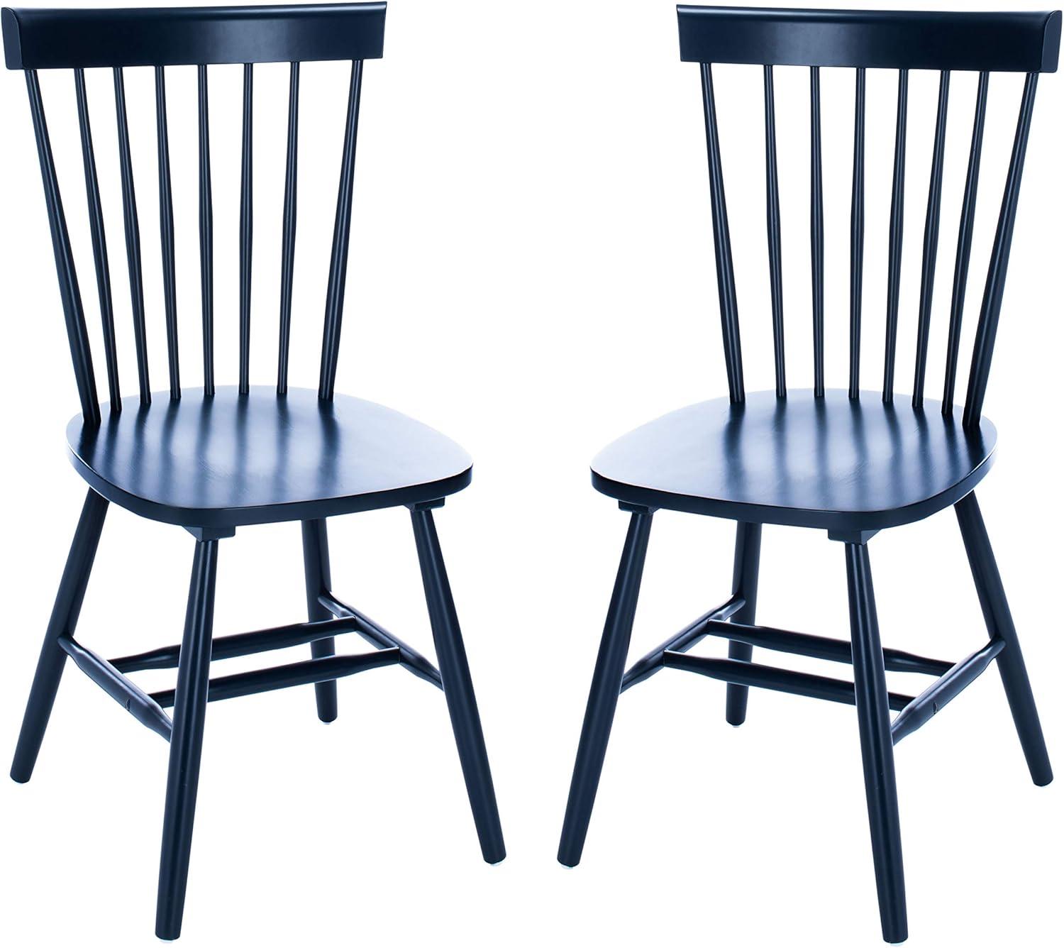 SAFAVIEH Parker Solid 17 in. H Spindle Dining Chair, Navy, Set of 2
