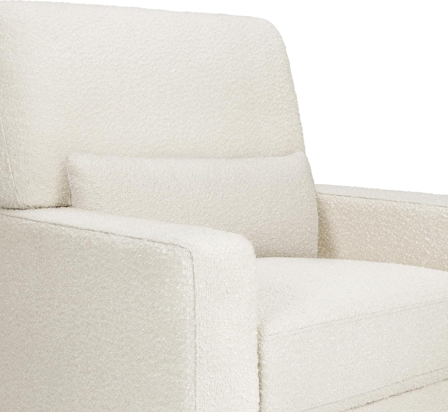 Namesake Crawford Pillowback Comfort Swivel Glider - Ivory Boucle with Ivory Tassel Fringe