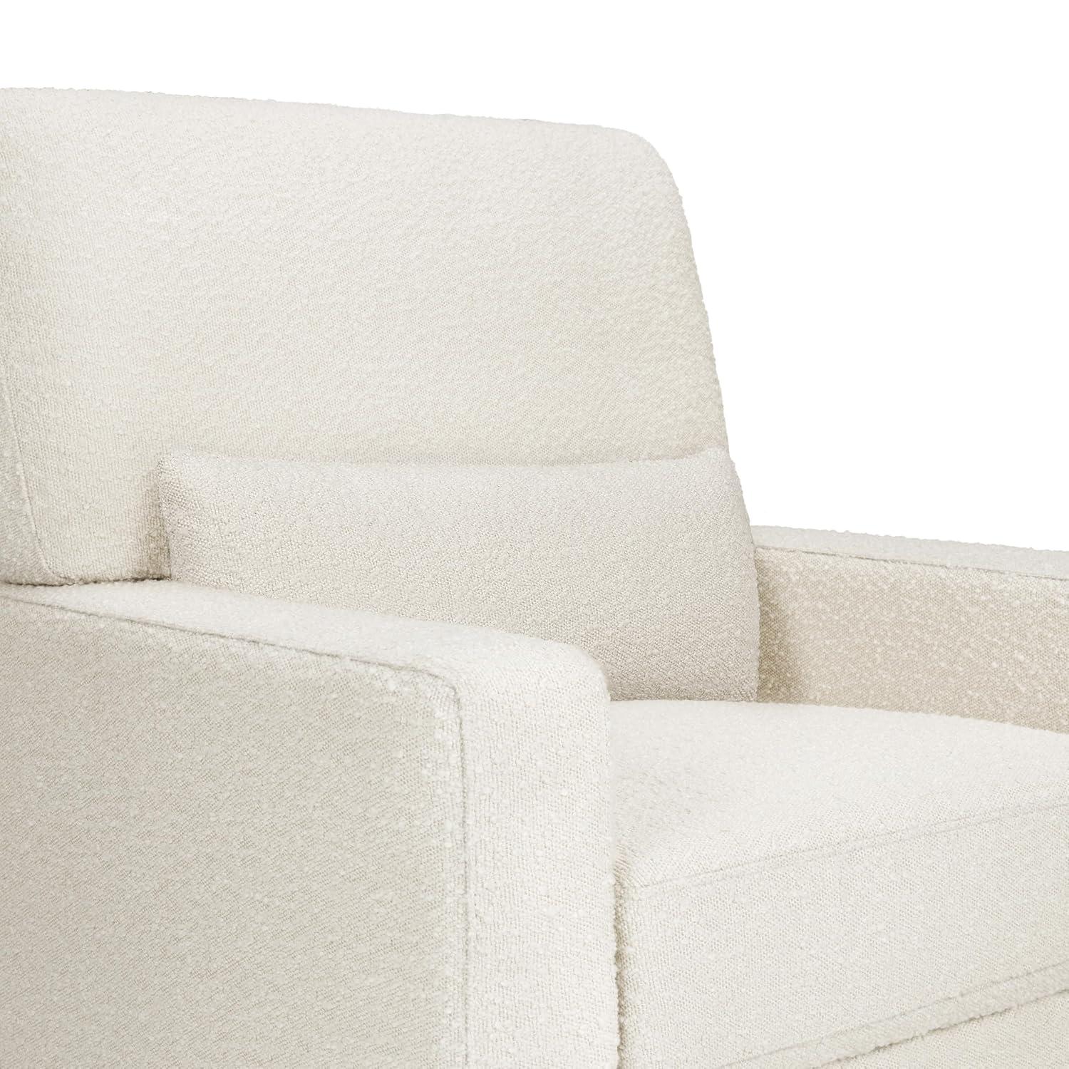 Namesake Crawford Pillowback Comfort Swivel Glider - Ivory Boucle with Ivory Tassel Fringe