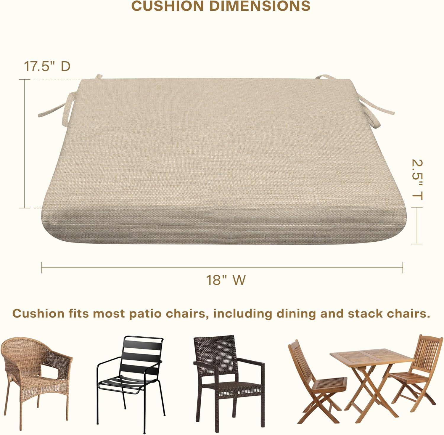 Honeycomb 18"W x 17.5"D Textured Solid Almond Outdoor Universal Seat Cushion