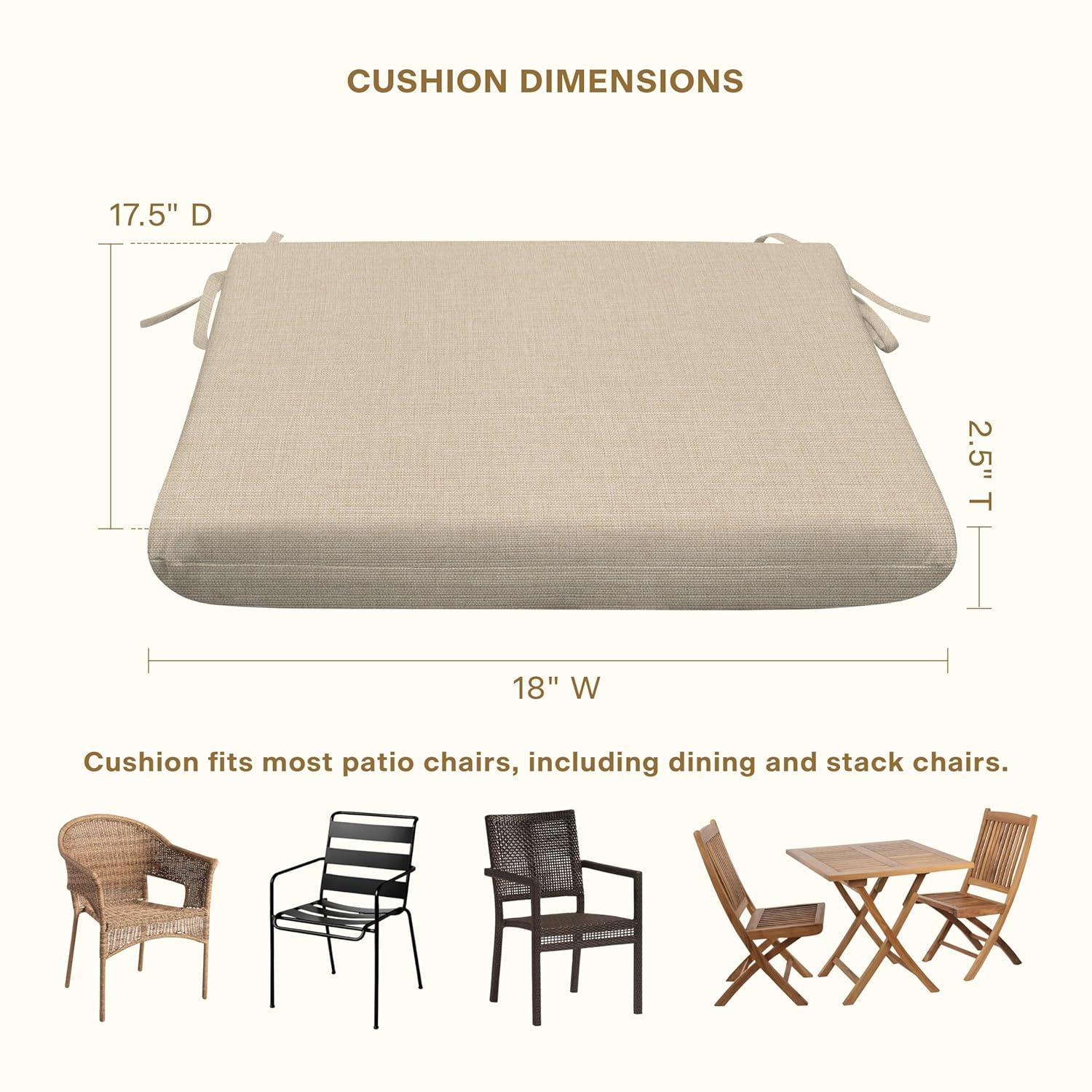 Honeycomb 18"W x 17.5"D Textured Solid Almond Outdoor Universal Seat Cushion