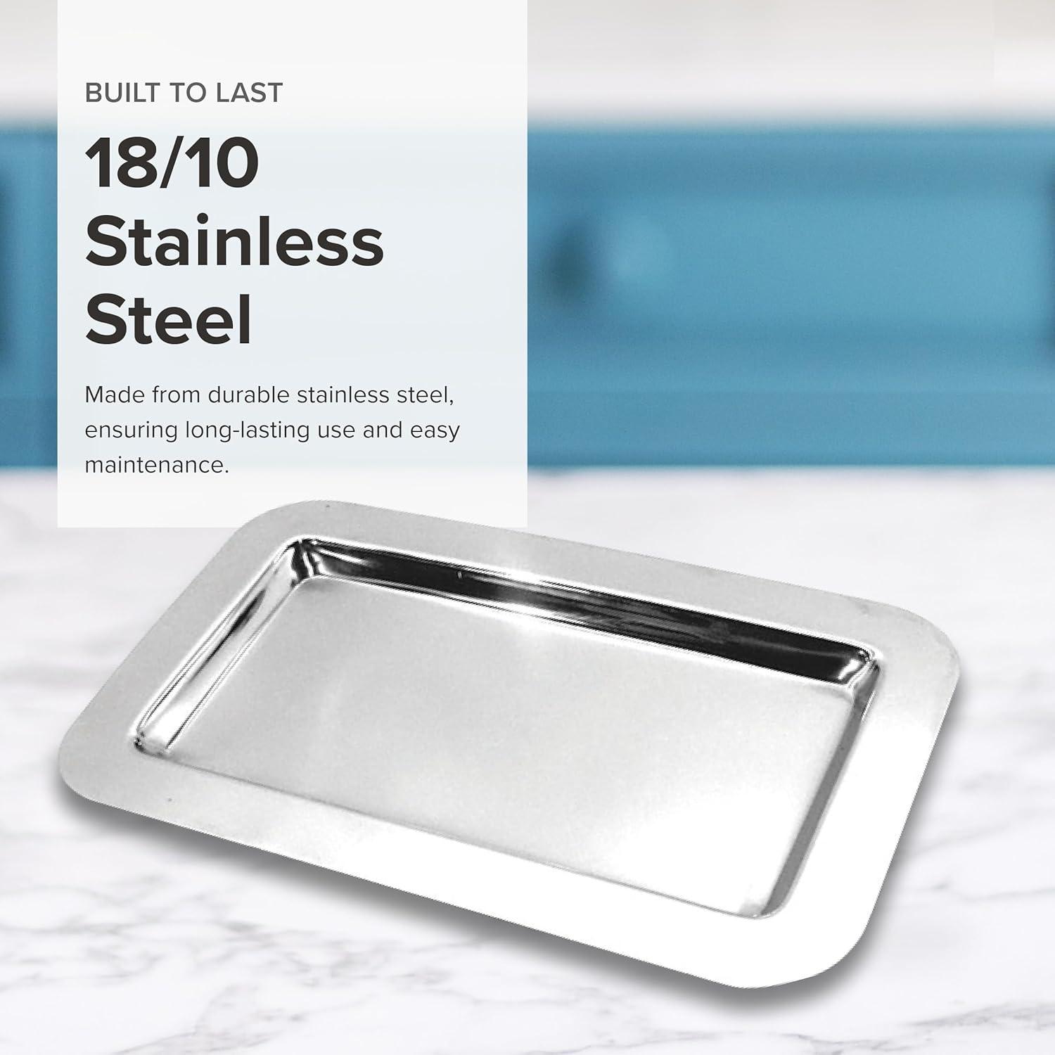 Stainless Steel Rectangular Mirror Finish Serving Tray