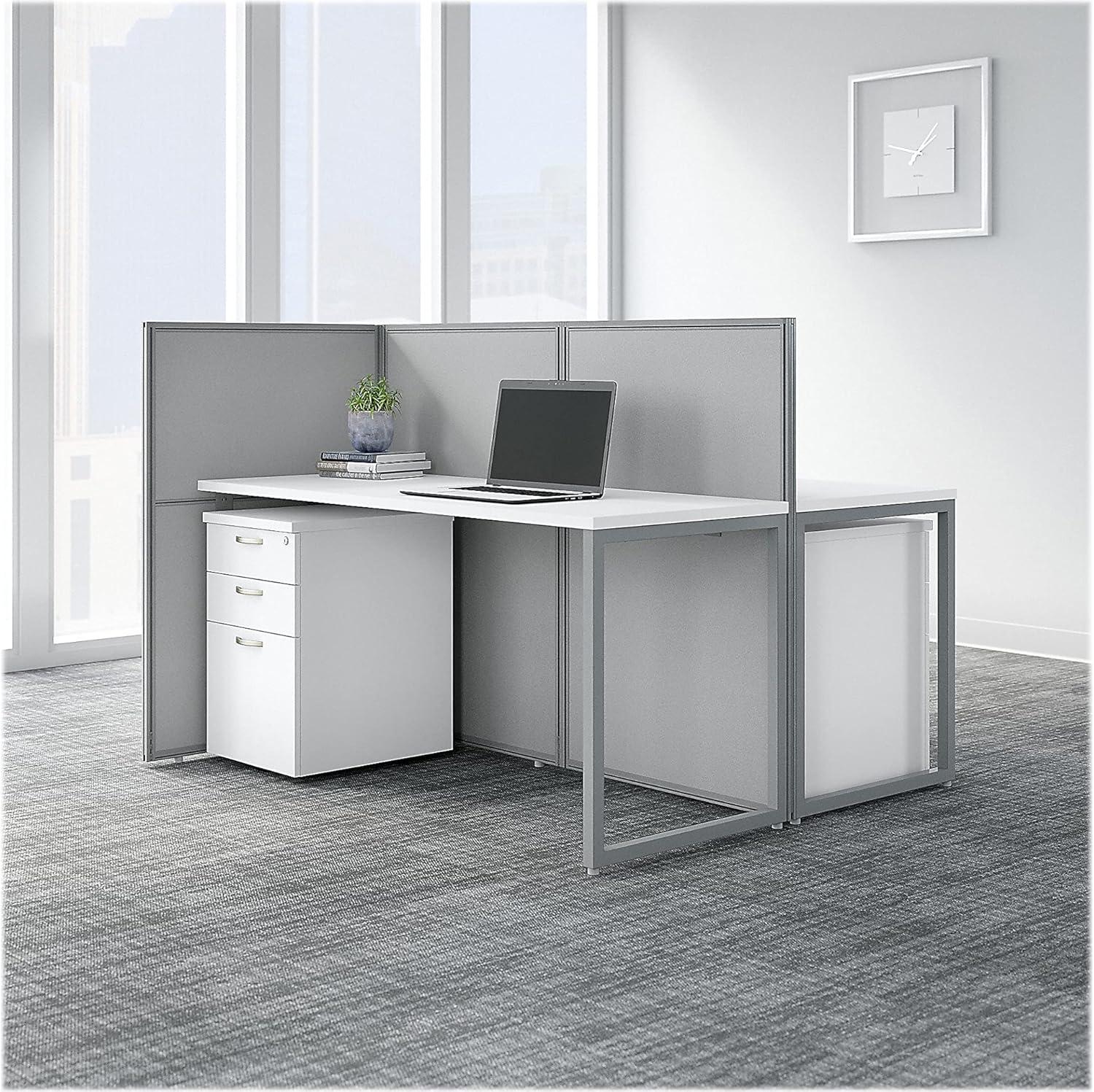 Bush Business Furniture Easy Office Rectangle 2 Person Cubicle with Cable Management