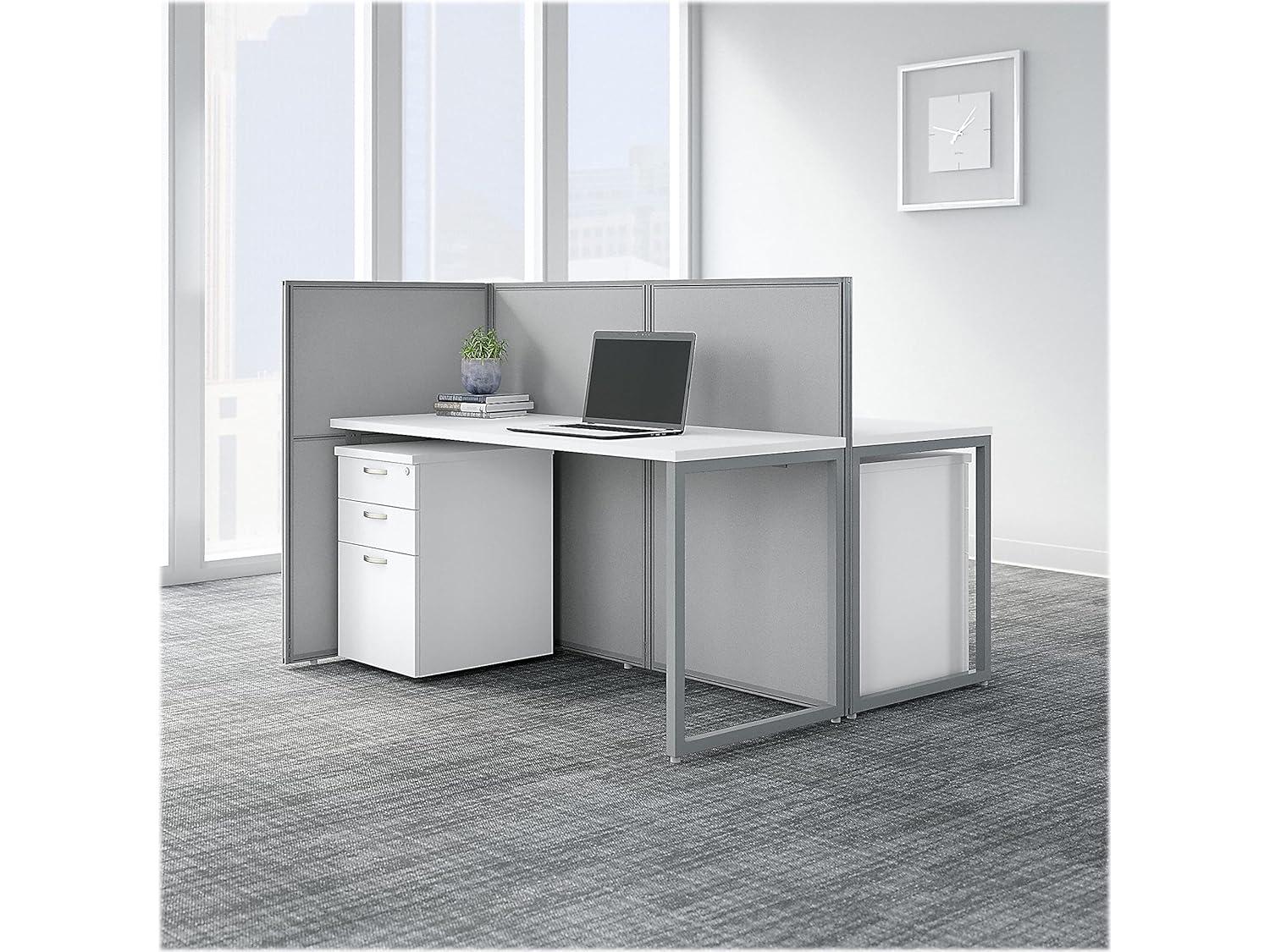 Bush Business Furniture Easy Office Rectangle 2 Person Cubicle with Cable Management