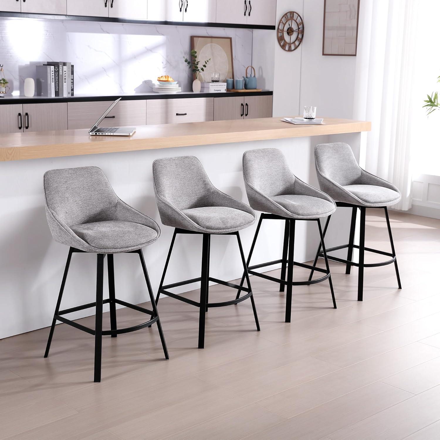 Corrigan Studio® Absalom Swivel 25.6'' Counter Stool (Set of 2)