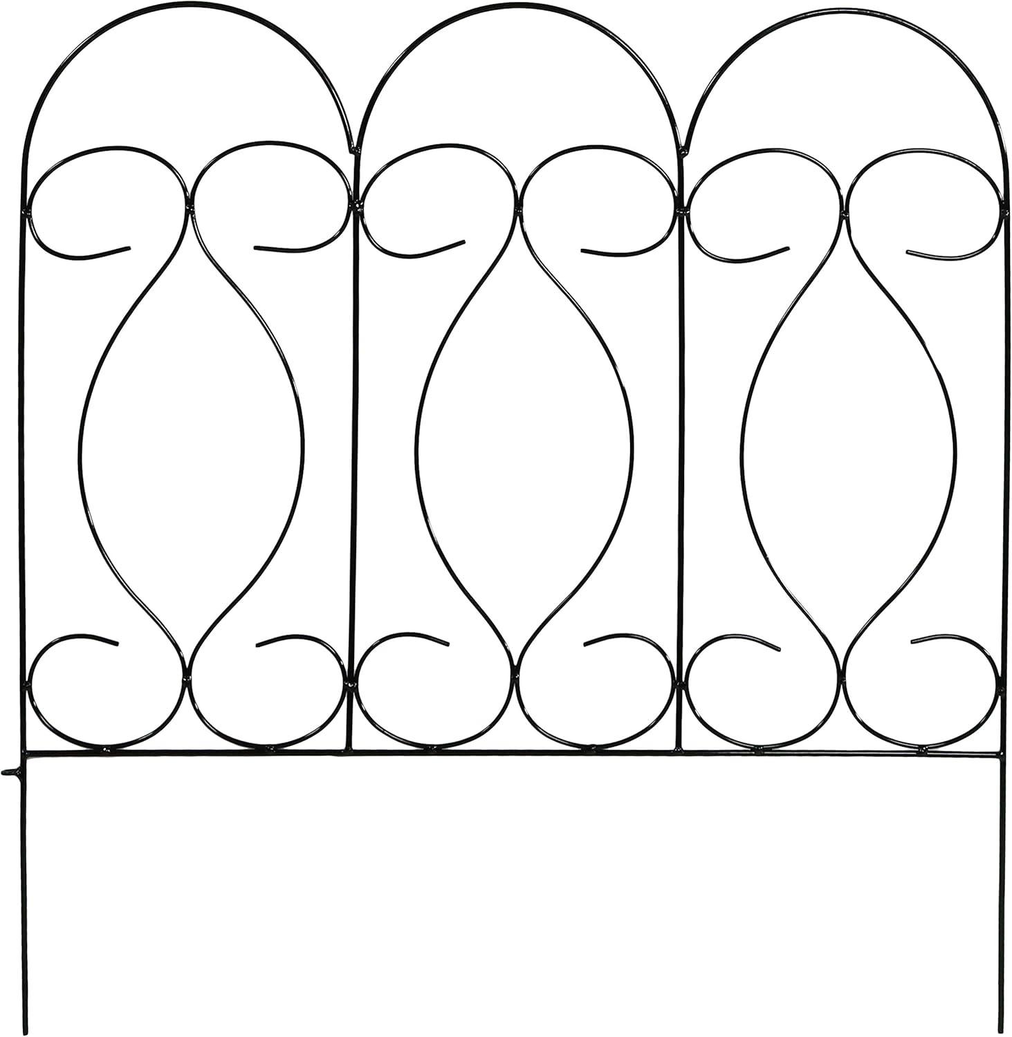 SunnyDaze Decor Traditional 24" x 24" Steel Decorative Garden Fence Panels (Set of 5)