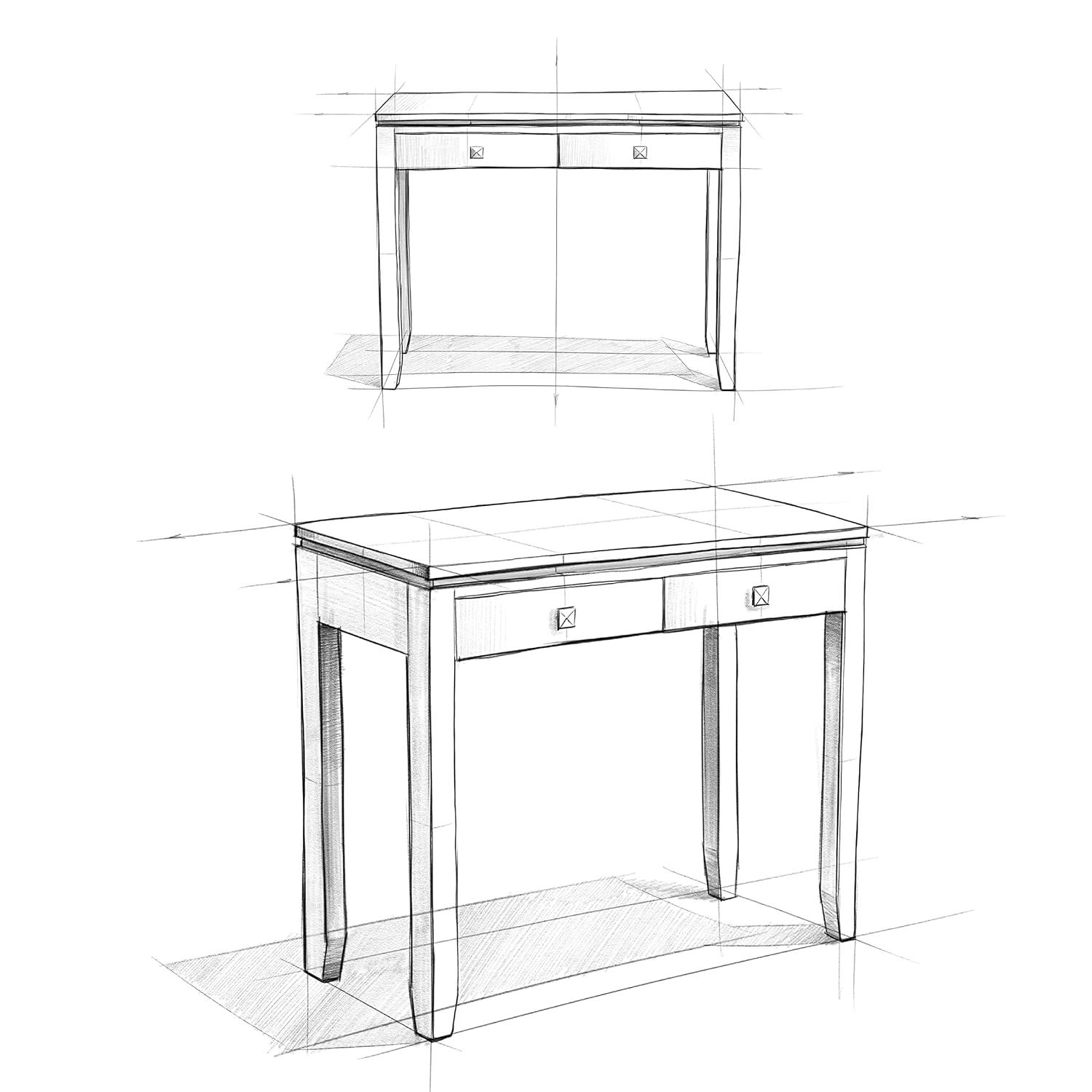 Simpli Home Cosmopolitan 38"W Solid Wood Storage Console Table with 2 Drawers