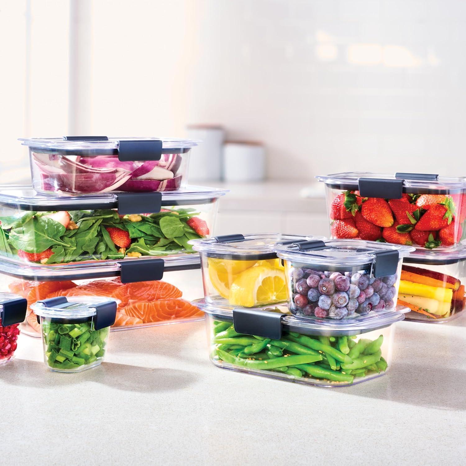 Rubbermaid Brilliance Food Storage Containers, BPA-Free Plastic, 4.7 Cup, 4 Pack | Wayfair