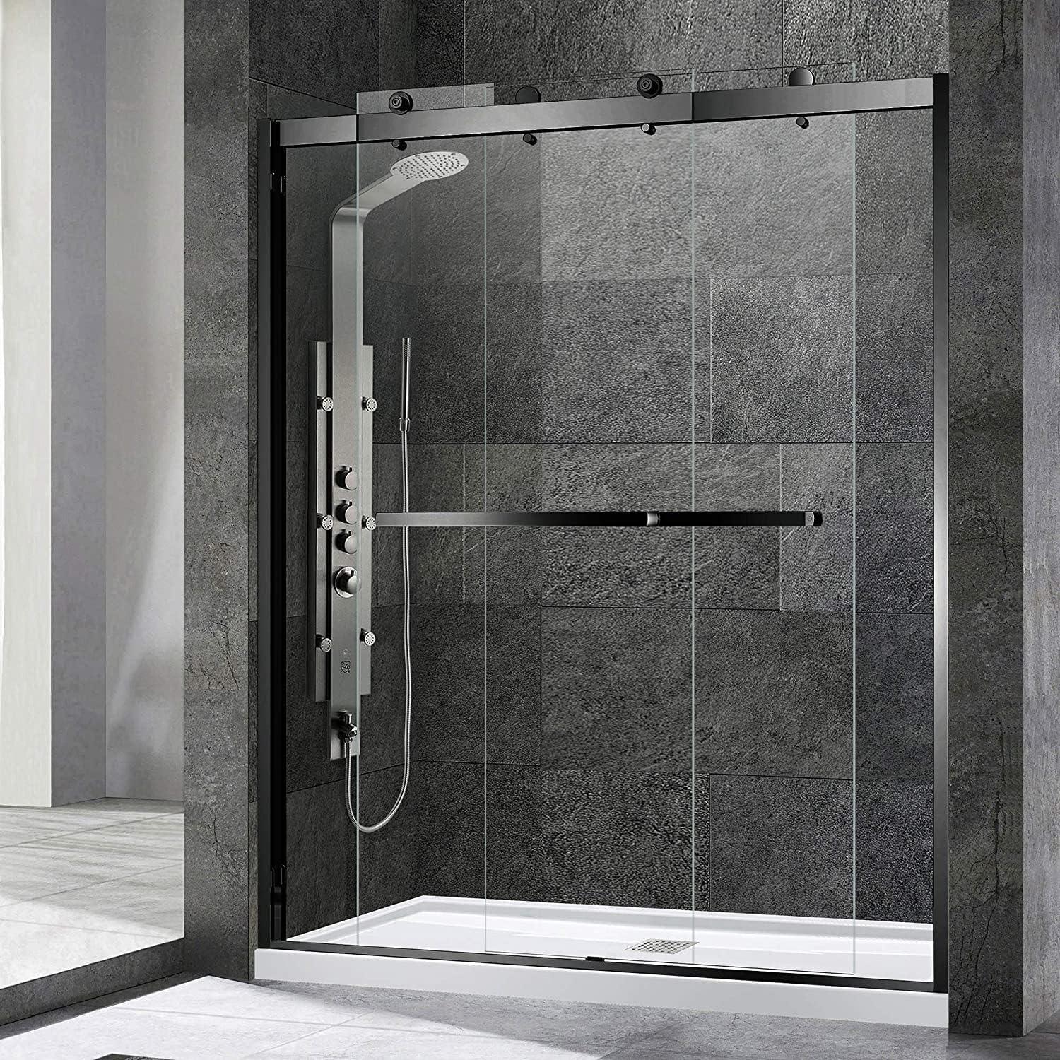 56-60" W x 76" H Double Sliding Frameless Shower Door with 3/8 in. Clear Glass