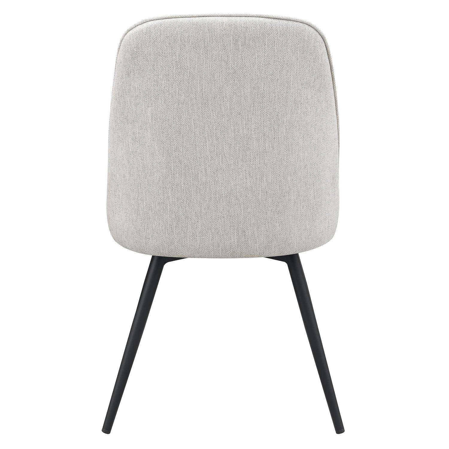 Martel Swivel Chair in Charcoal Herringbone Fabric with Black Legs
