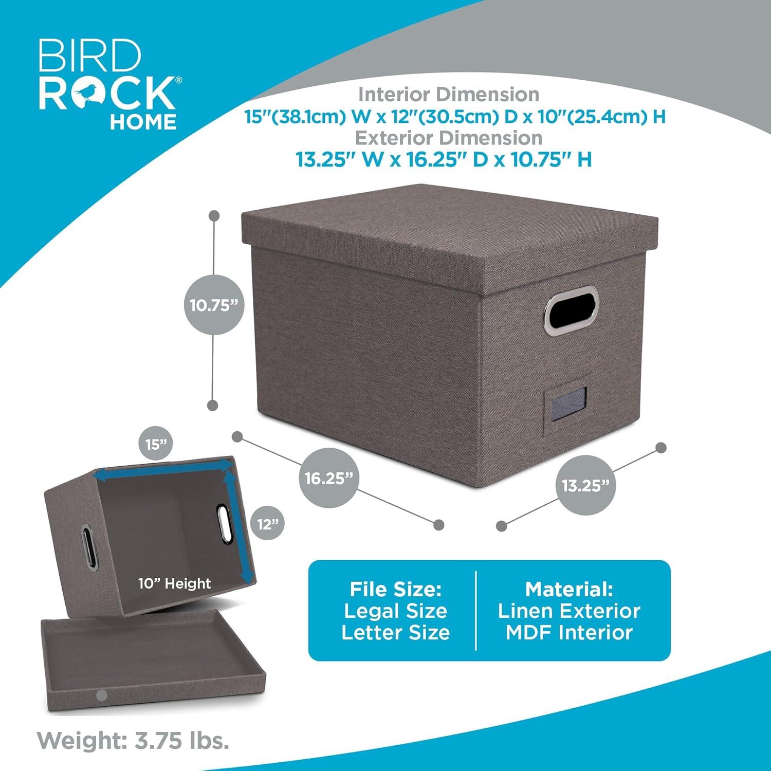 BirdRock Home Internet's Best Collapsible File Storage Fabric Box