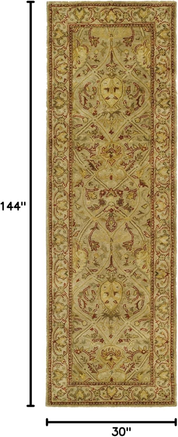 Persian Legend PL819 Hand Tufted Indoor Runner Rug - 2'6"x12' - Moss/Beige - Safavieh