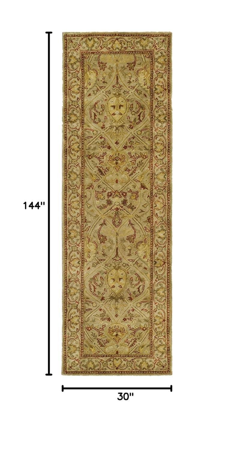 Persian Legend PL819 Hand Tufted Indoor Runner Rug - 2'6"x12' - Moss/Beige - Safavieh