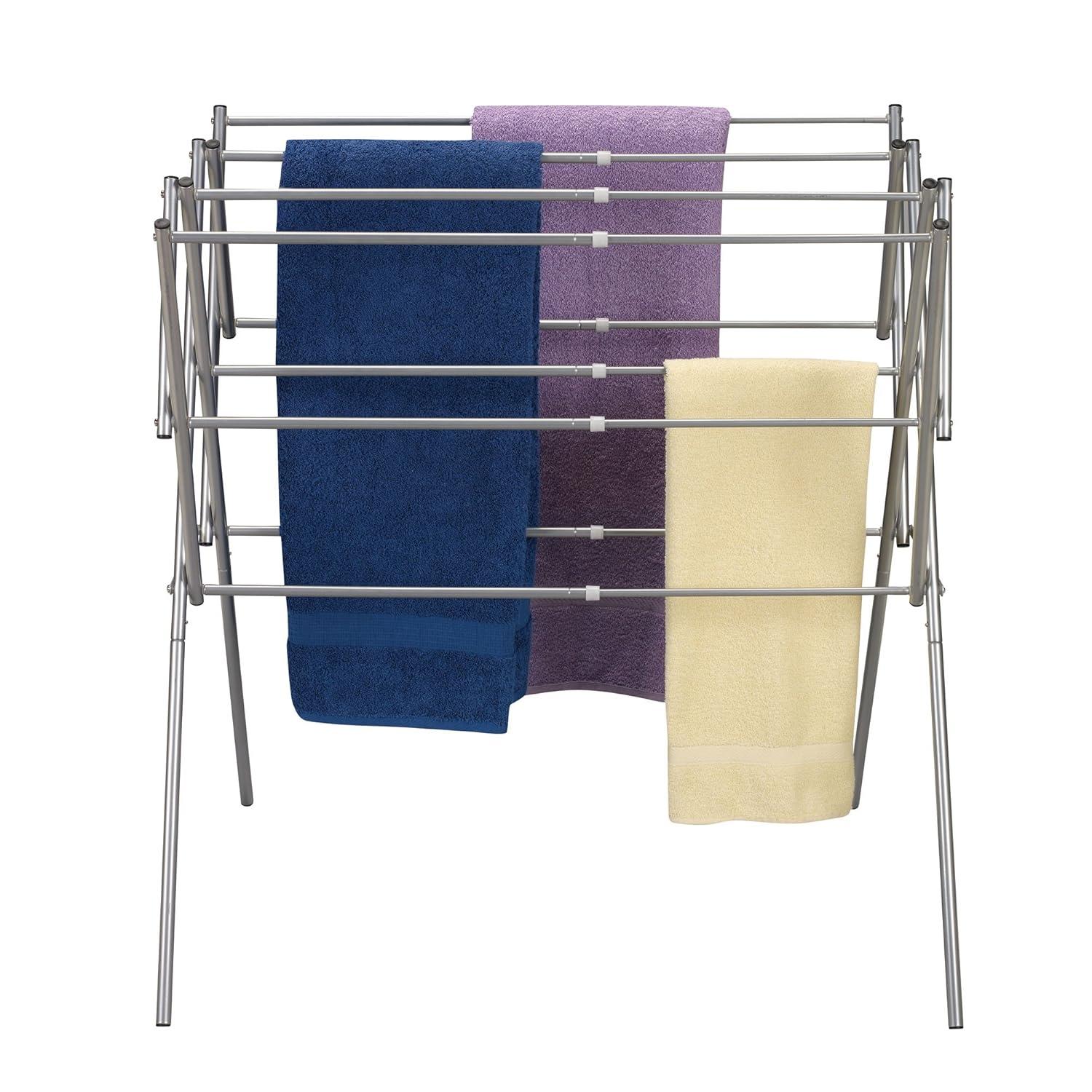Household Essentials Clothes Drying Rack, Foldable, Expandable & Collapsible: Steel, 22 lb Capacity, 5.3 sq ft Drying Area