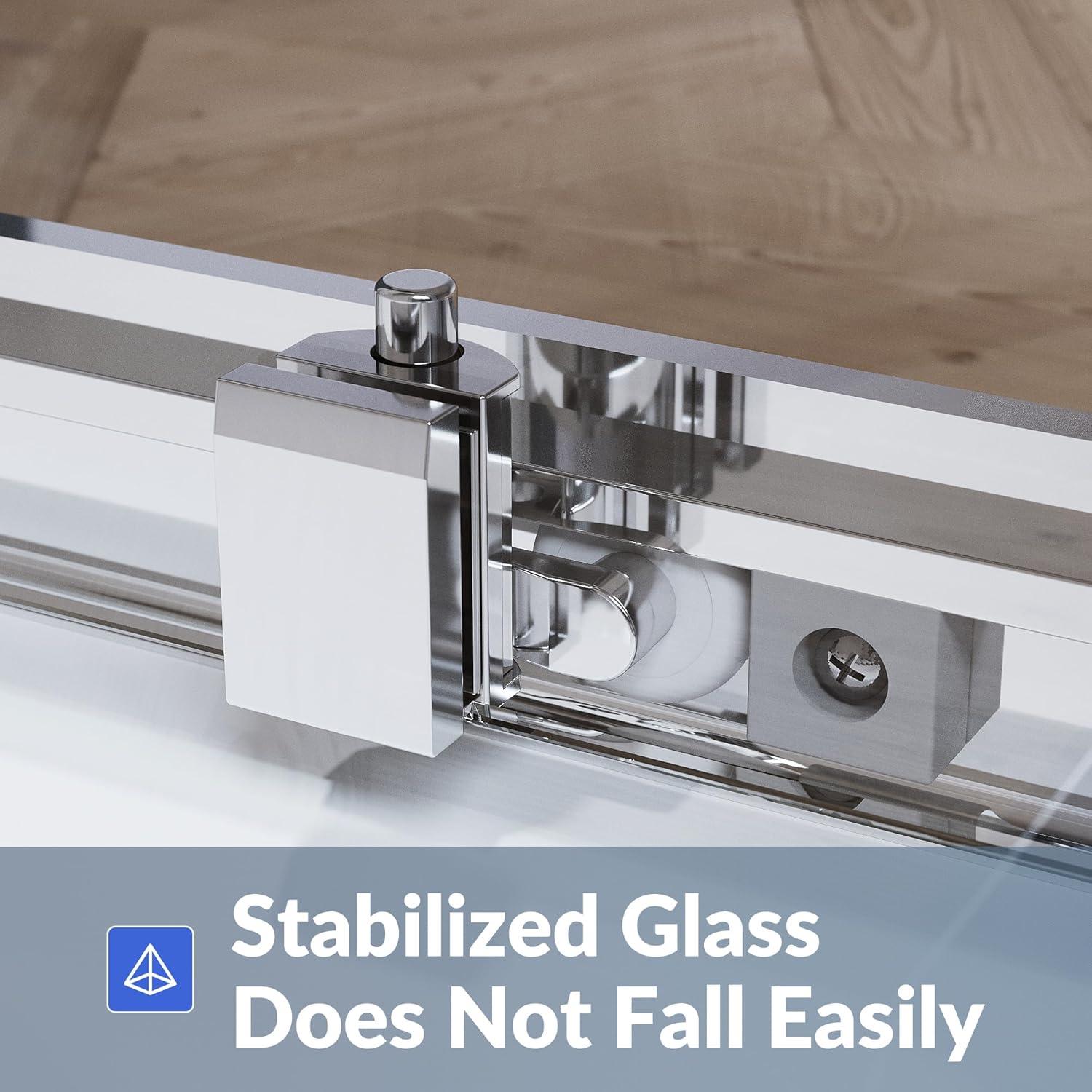 Sunny Shower Corner Entry Sliding Shower Door 36 in.D x 36 in. W x 72 in. H Brushed Nickel Finish Shower Enclosure