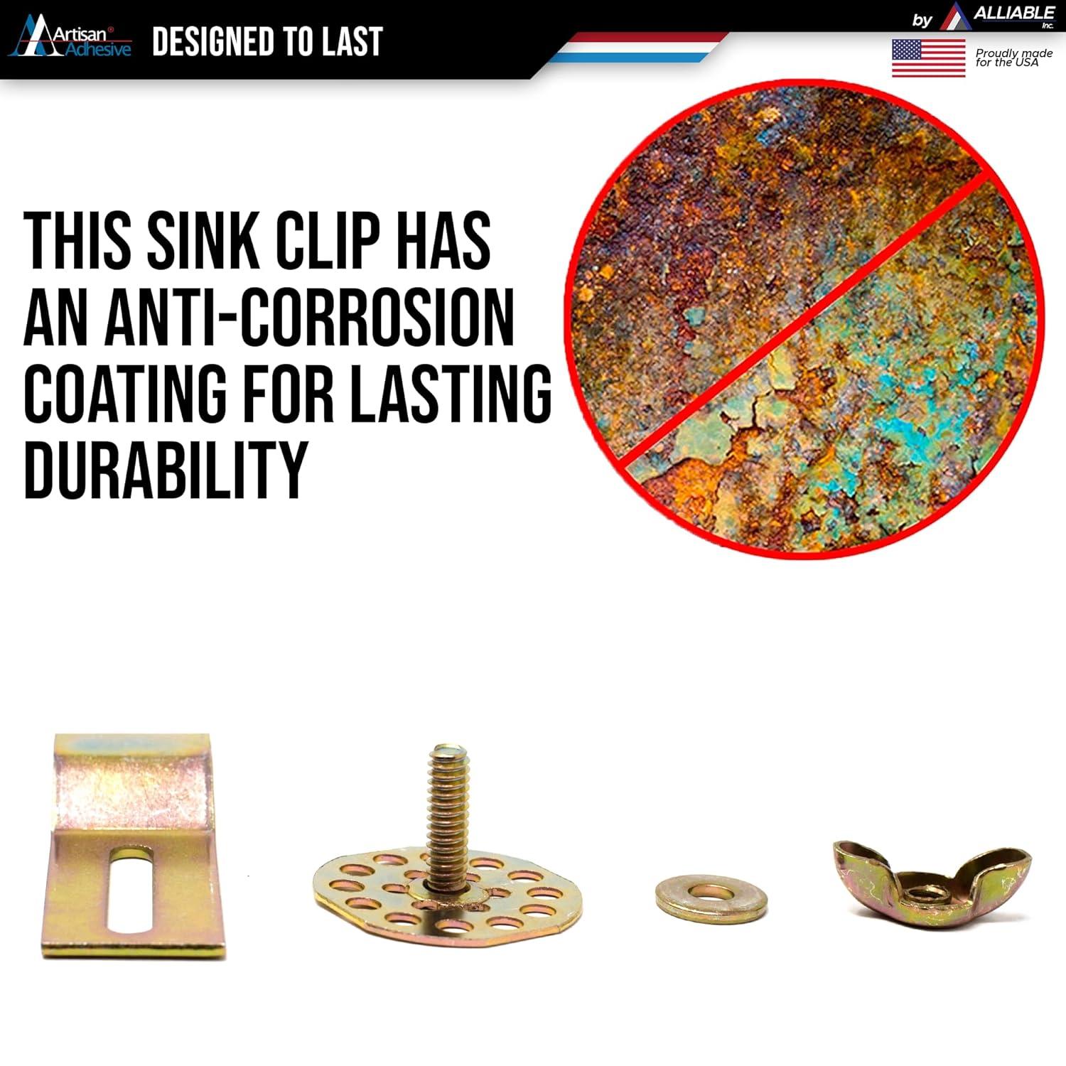 PREMIUM Sink Clips-10 Pack Kit, Undermount Sink Clips, Sink Brackets, Bathroom Sink Clips, Kitchen Sink Clips, Epoxy Sink Clips, Sink Clip, Heavy Duty Sink Clips