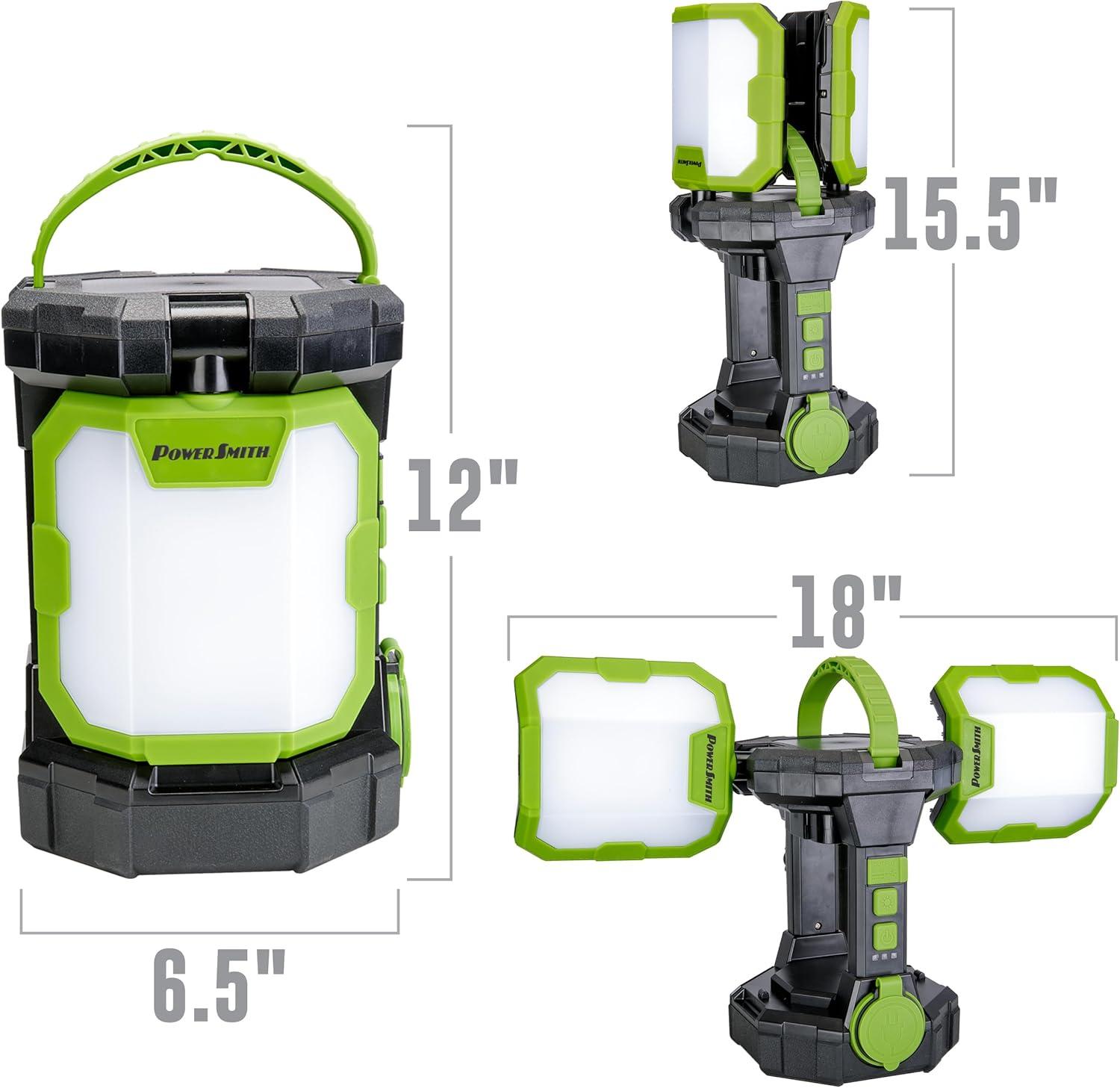 PowerSmith Voyager PVLP50A-C 5000 Lumen Jobsite Lantern / Work Light with 3-Way Power,  Bare Light Only